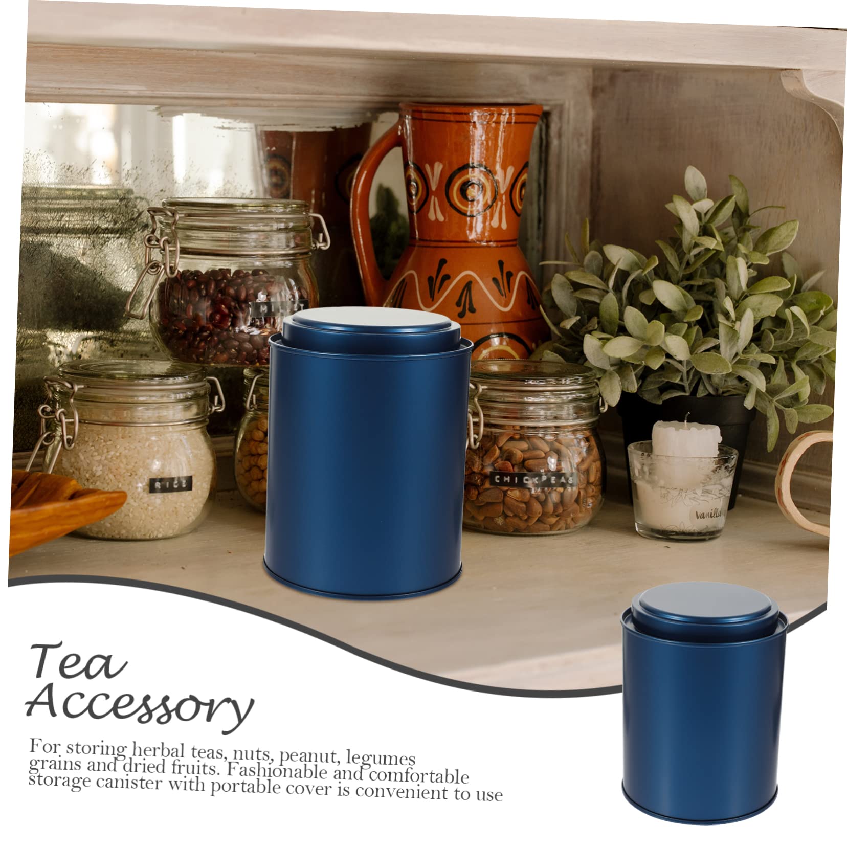Operitacx Airtight Tea Storage Canister - Tinplate Tea Canister with Seal, Multi-Functional Household Tea Container for Loose Leaf Tea, Coffee, Sugar & Spices - Perfect for Kitchen, Pantry & Office Use