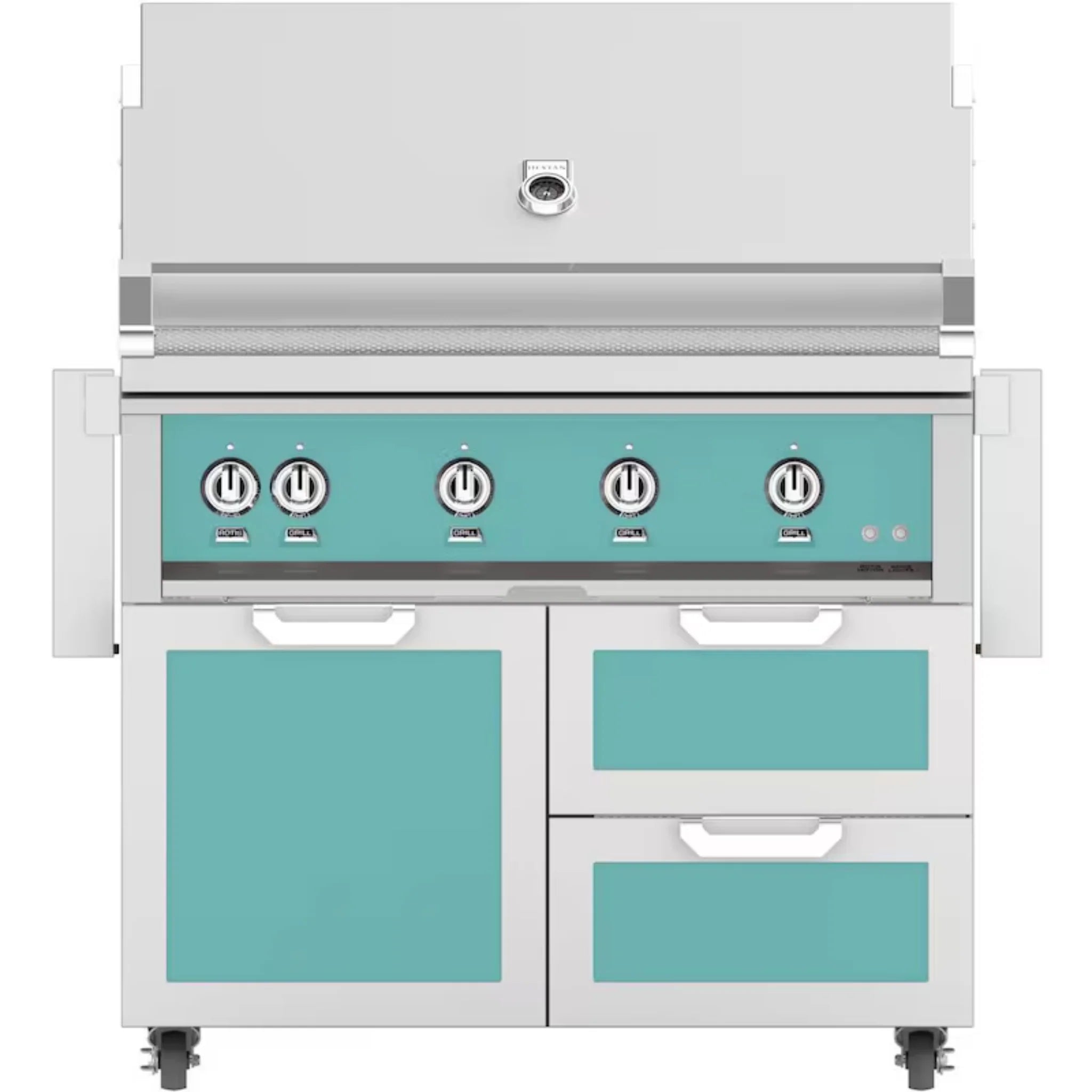Hestan 42-Inch Freestanding Outdoor Gas Grill with Door & Double Storage Drawers - GBR42 GCR42 - Perfect for Backyard BBQs, Patio Cooking, and Outdoor Entertaining