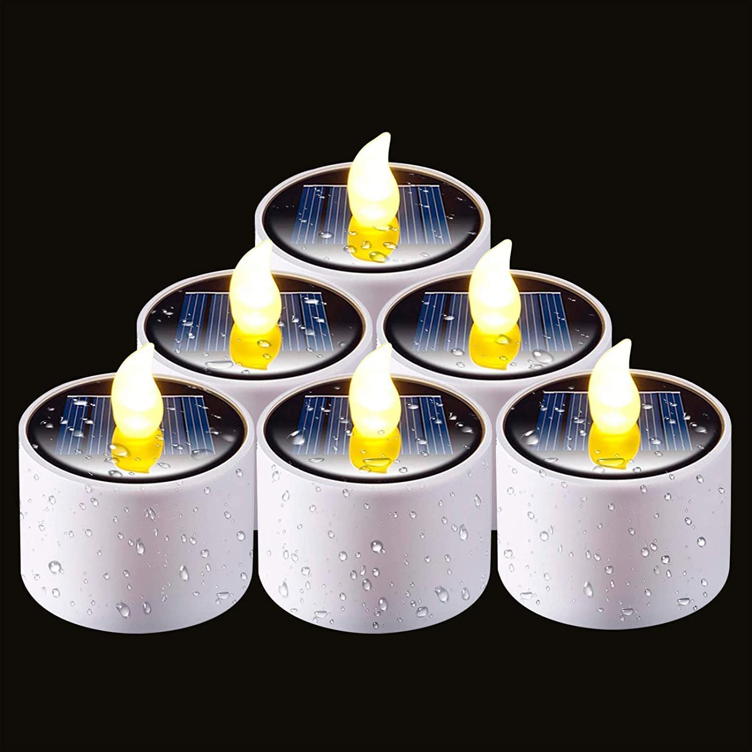 Homemory Timer Tea Lights & Solar Tea Lights - Waterproof Outdoor Candles for Garden, Patio, Wedding, Party, and Home Decor