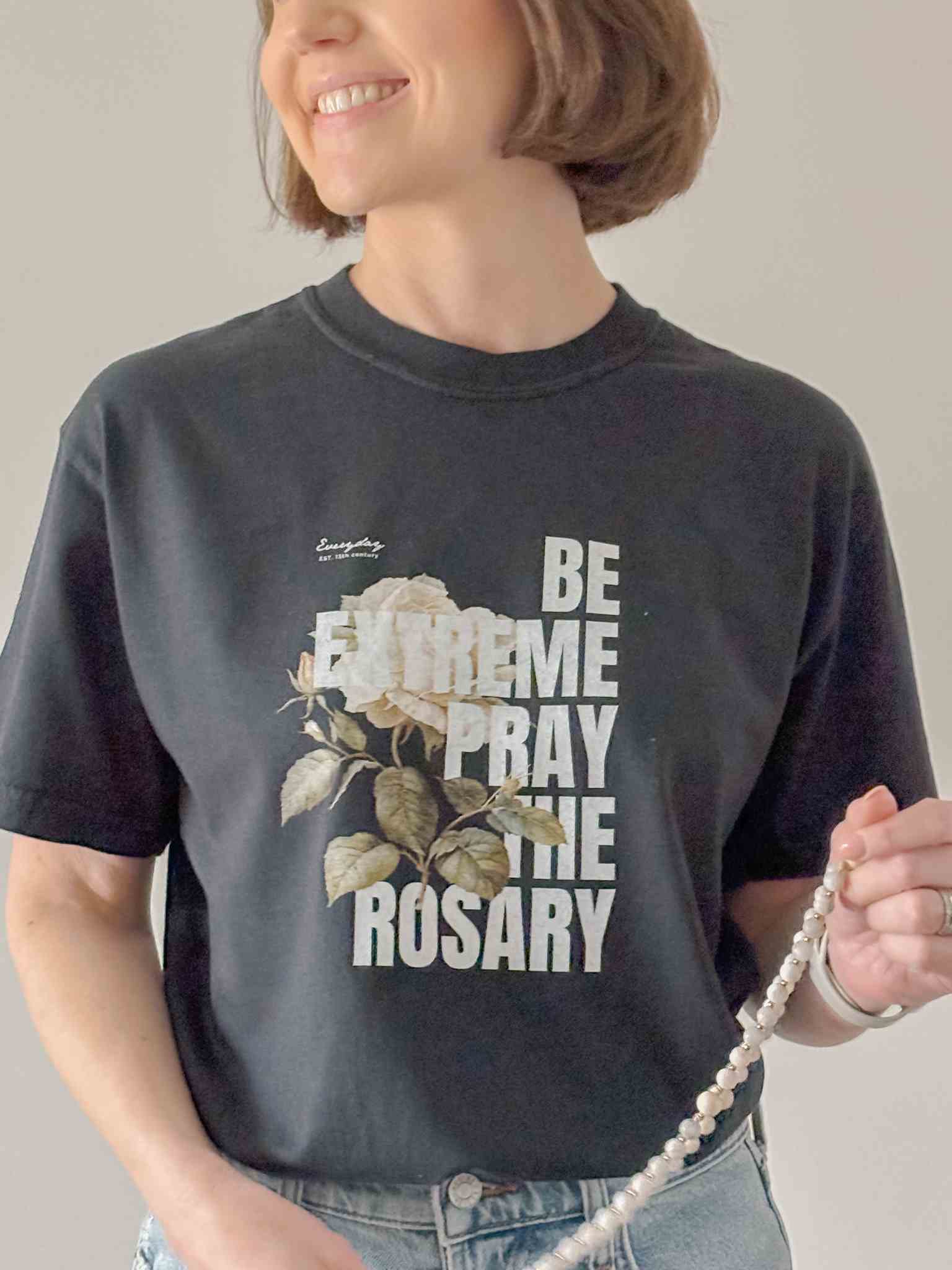 Be Extreme Pray the Rosary T-Shirt - Religious Graphic Tee for Catholic Faith & Devotion - Perfect for Church, Prayer Groups & Spiritual Events
