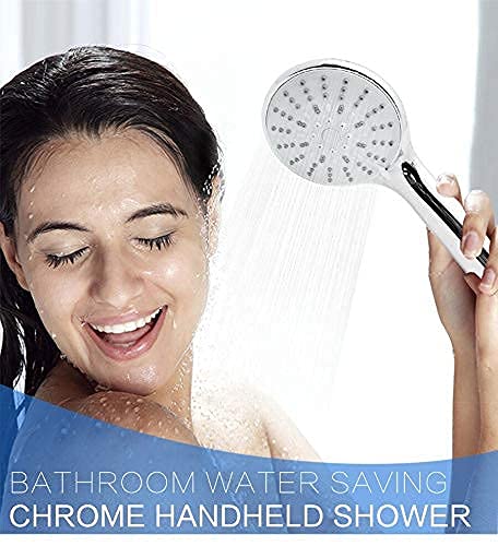 5-Mode Wall Mounted Rainfall Shower Head - ABS Chrome Finish Water Saving Shower Nozzle with Adjustable Spray Patterns | Perfect for Bathroom Renovation, Spa-Like Experience & Water Conservation