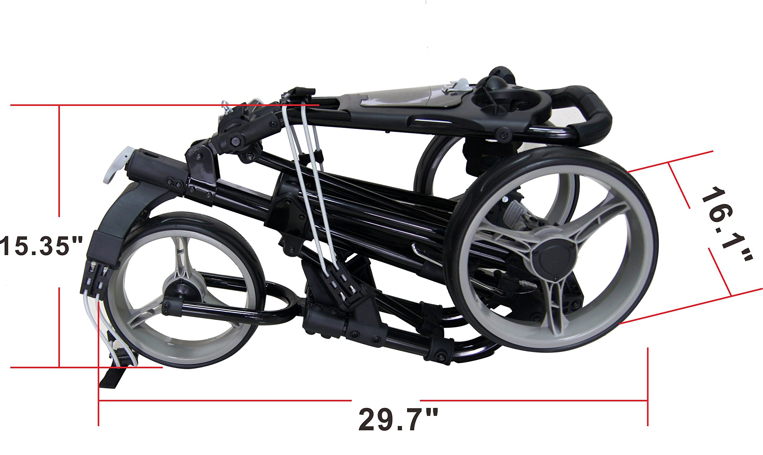 Premium 3-Wheel Golf Push Cart with Foot Brake - 1-Second Quick Fold, Adjustable Handle & Umbrella Holder | Lightweight Aircraft Aluminum Frame | Golf Accessories for Men & Women | Perfect for Golf Courses, Driving Ranges & Outdoor Practice