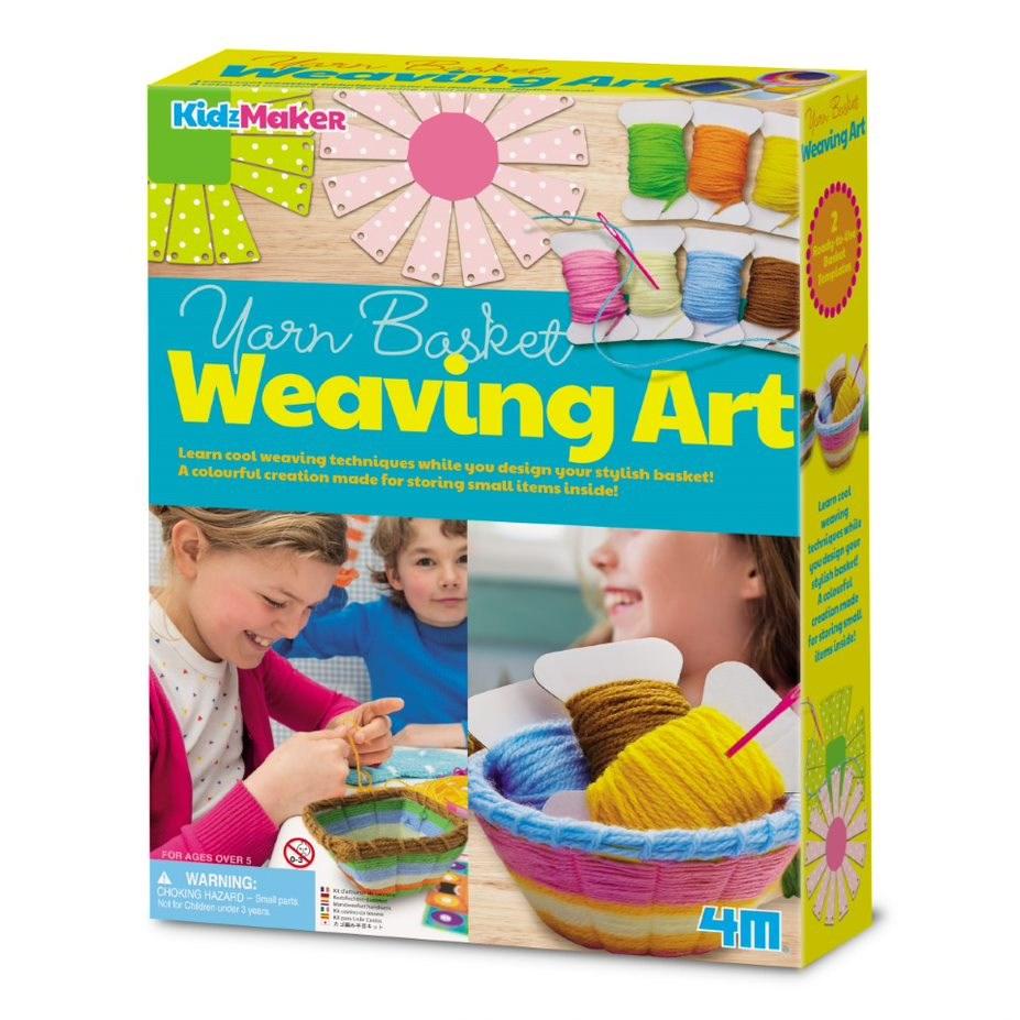4M KidzMaker Basket Weaving Art Kit - DIY Craft for Kids Ages 8+ - Creative Weaving Project for Home, Classroom & Summer Camp Activities