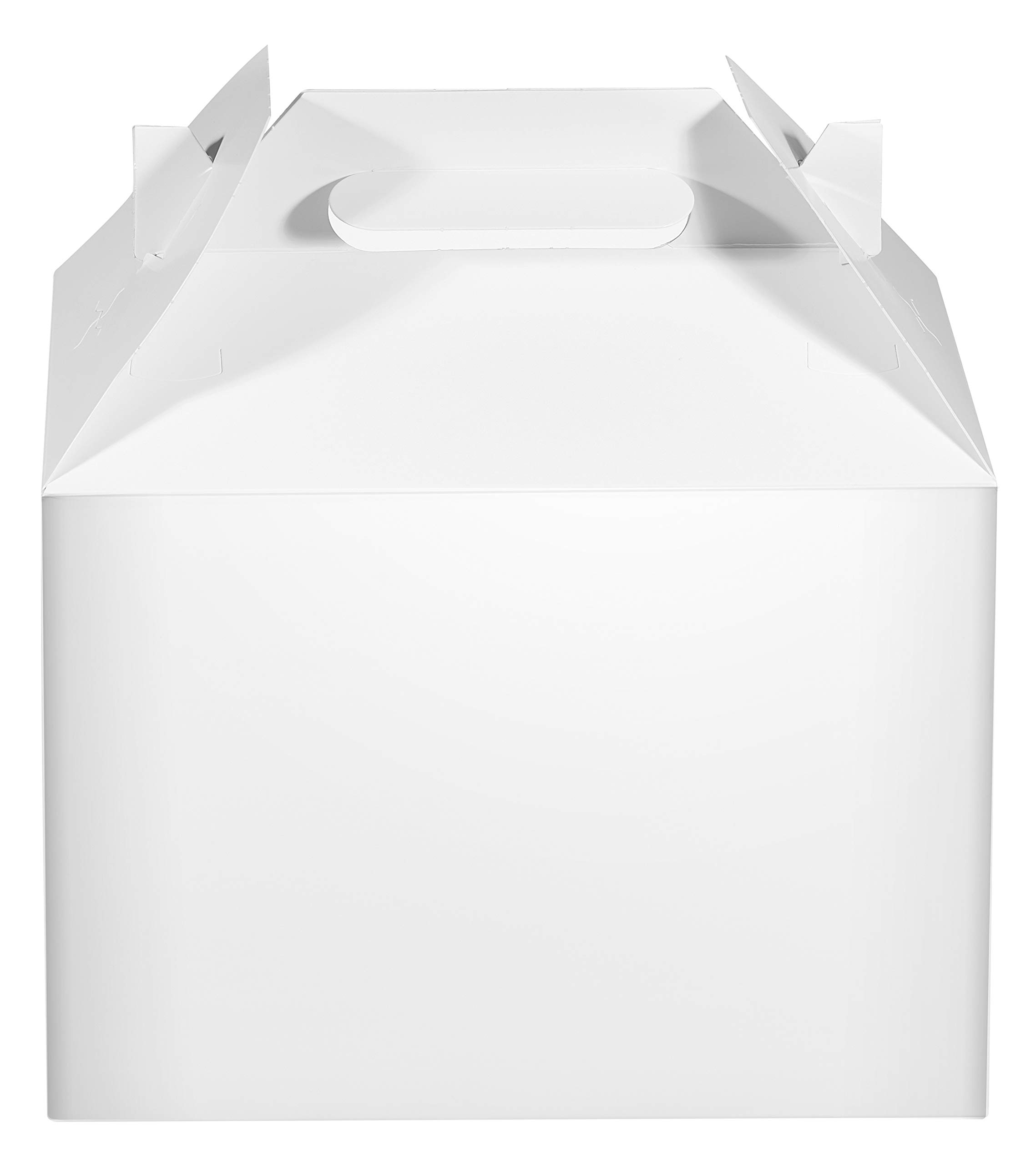 Premium White Gift Boxes 9x5x6.75 Inches - Eco-Friendly Paper Gable Boxes with Handle for Birthdays, Weddings & Baby Showers - Bulk 75 Pack - Perfect for Party Favors, Restaurant Takeout & Carry Out Boxes