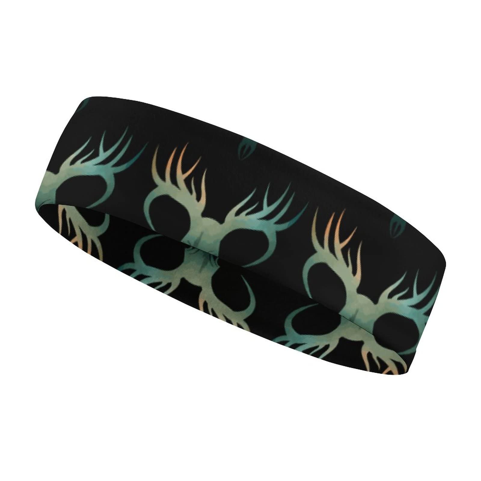 AIYOOLEE Women's Camouflage Hunting Deer Head Black Sweatband - Non-Slip Moisture Wicking Sports Head Wrap for Running, Cycling, Basketball, Yoga & Fitness - Perfect for Outdoor Activities, Gym Workouts and Sports Training