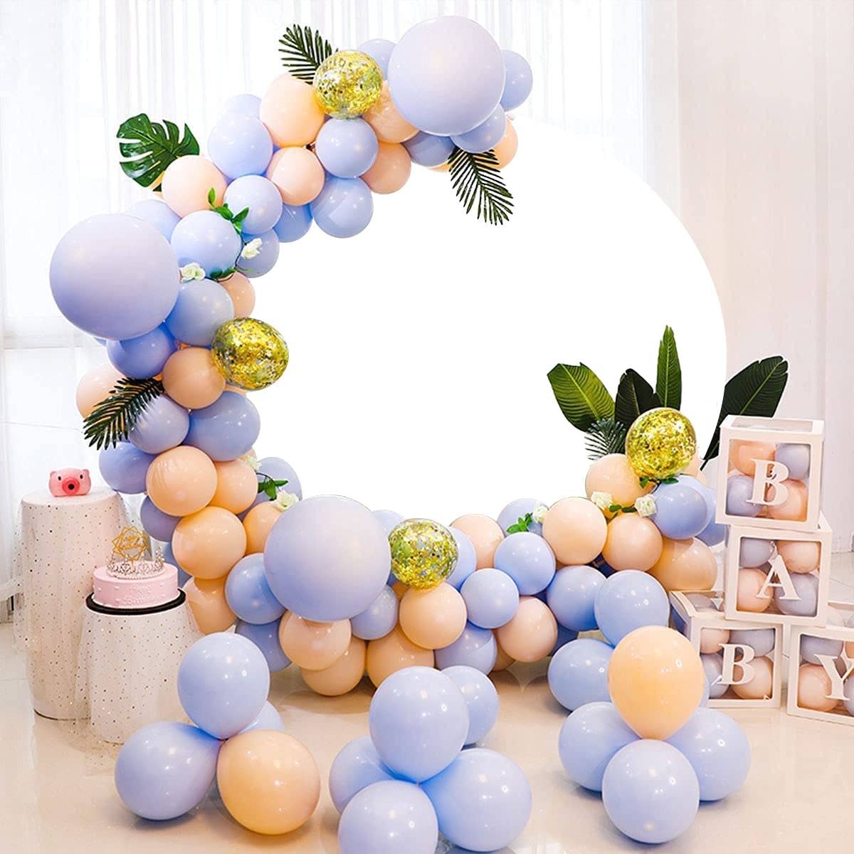 6ft White Round Photography Backdrop Stand Cover - Perfect for Birthday Parties, Weddings, Baby Showers & Gender Reveals | Studio-Quality Photo Background for Portraits, Kids Photos & Professional Decorations
