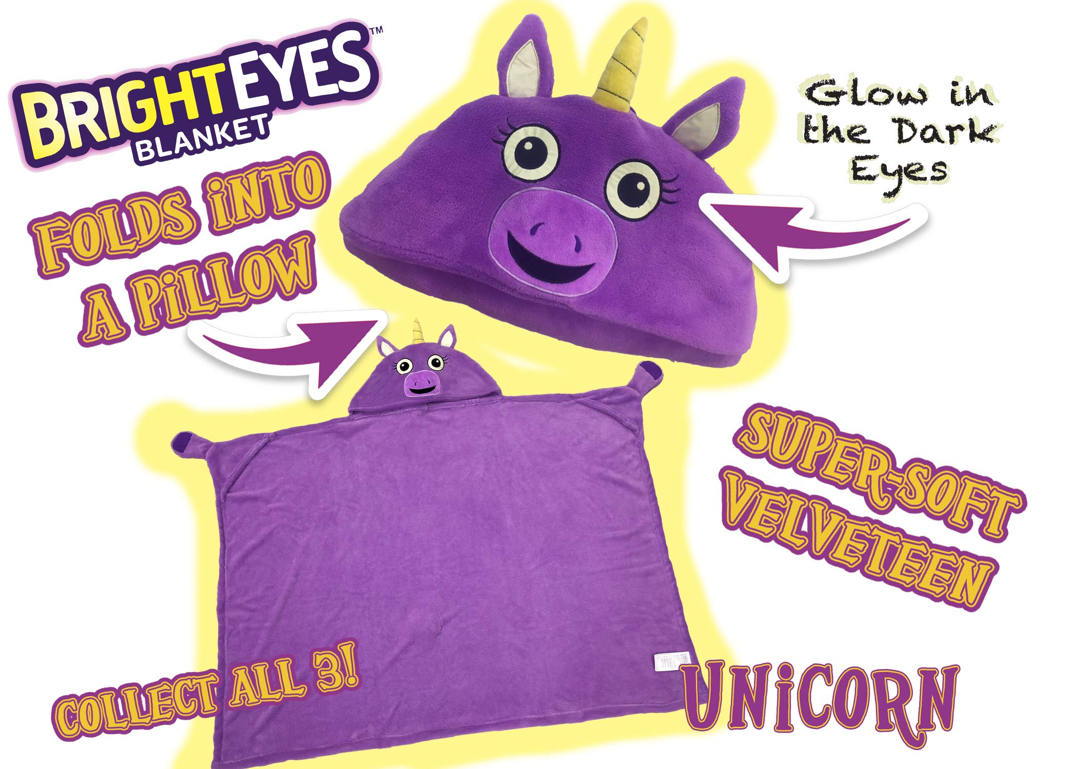Super Soft Hooded Blanket for Kids - Cozy Unicorn Robe & Stuffed Animal Throw - Machine Washable Purple Fuzzy Blanket | Perfect for Sleepovers, Bedtime Snuggles & Winter Warmth