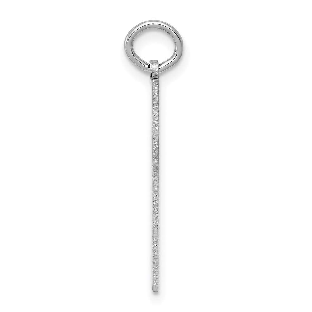 14K White Gold Laser-Engraved Cross Crucifix Pendant Charm (26mm x 14mm) - Perfect for Necklaces, Bracelets & Religious Jewelry Gifts