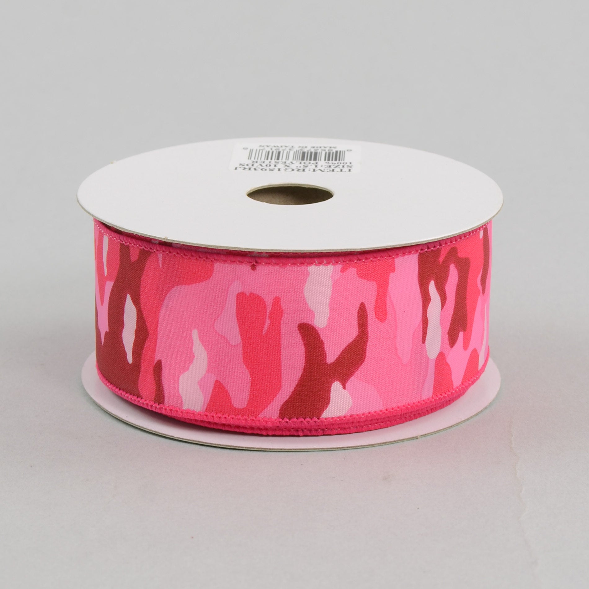 1.5 Inch Wide Pink Camouflage Ribbon - 10 Yards Bulk Roll for DIY Crafts, Gift Wrapping, Hair Bows, Scrapbooking & Party Decorations