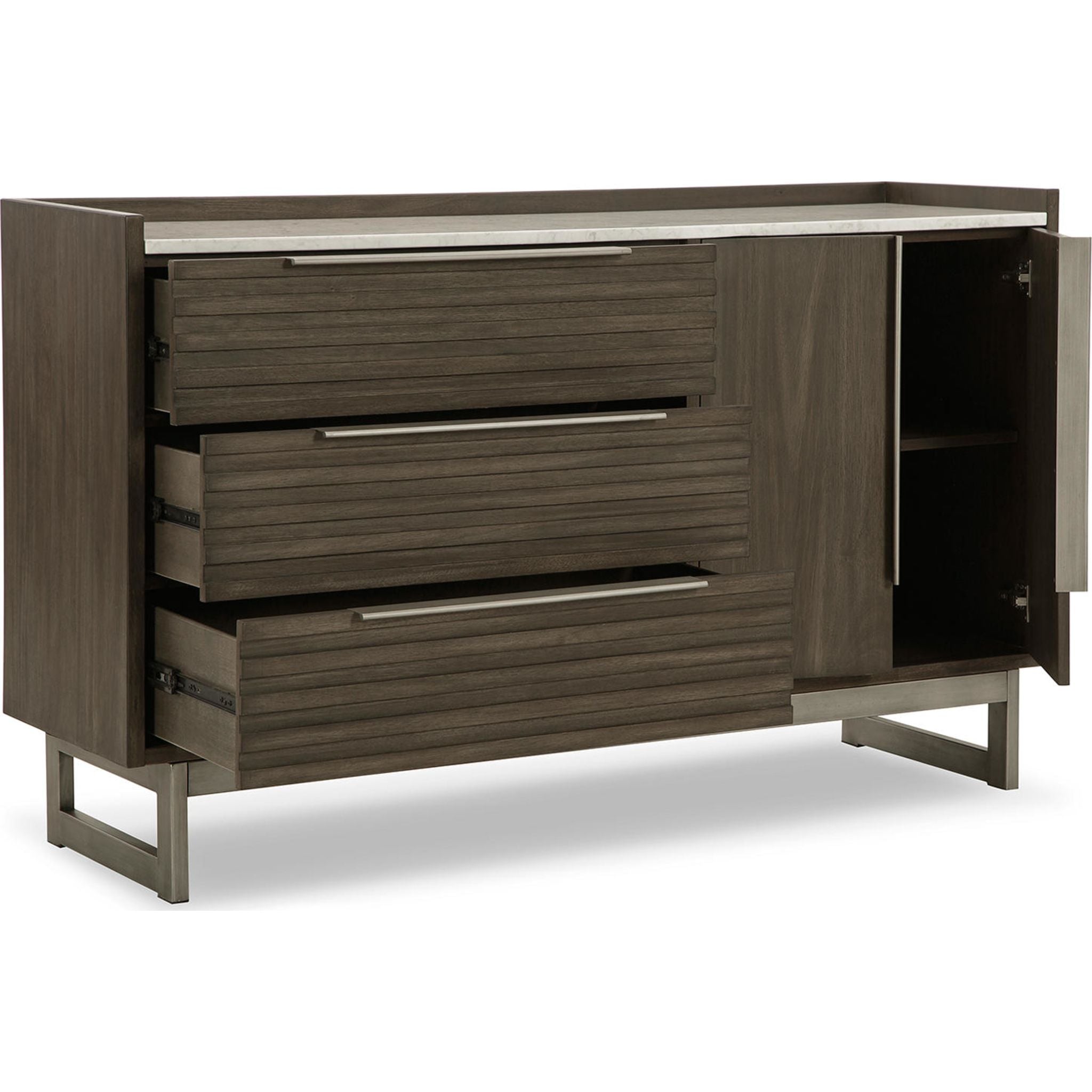 Arkenton 6-Drawer Dresser - Grayish Brown & White Finish, Modern Bedroom Storage for Clothes & Accessories | Perfect for Home, Dorm, or Apartment Organization