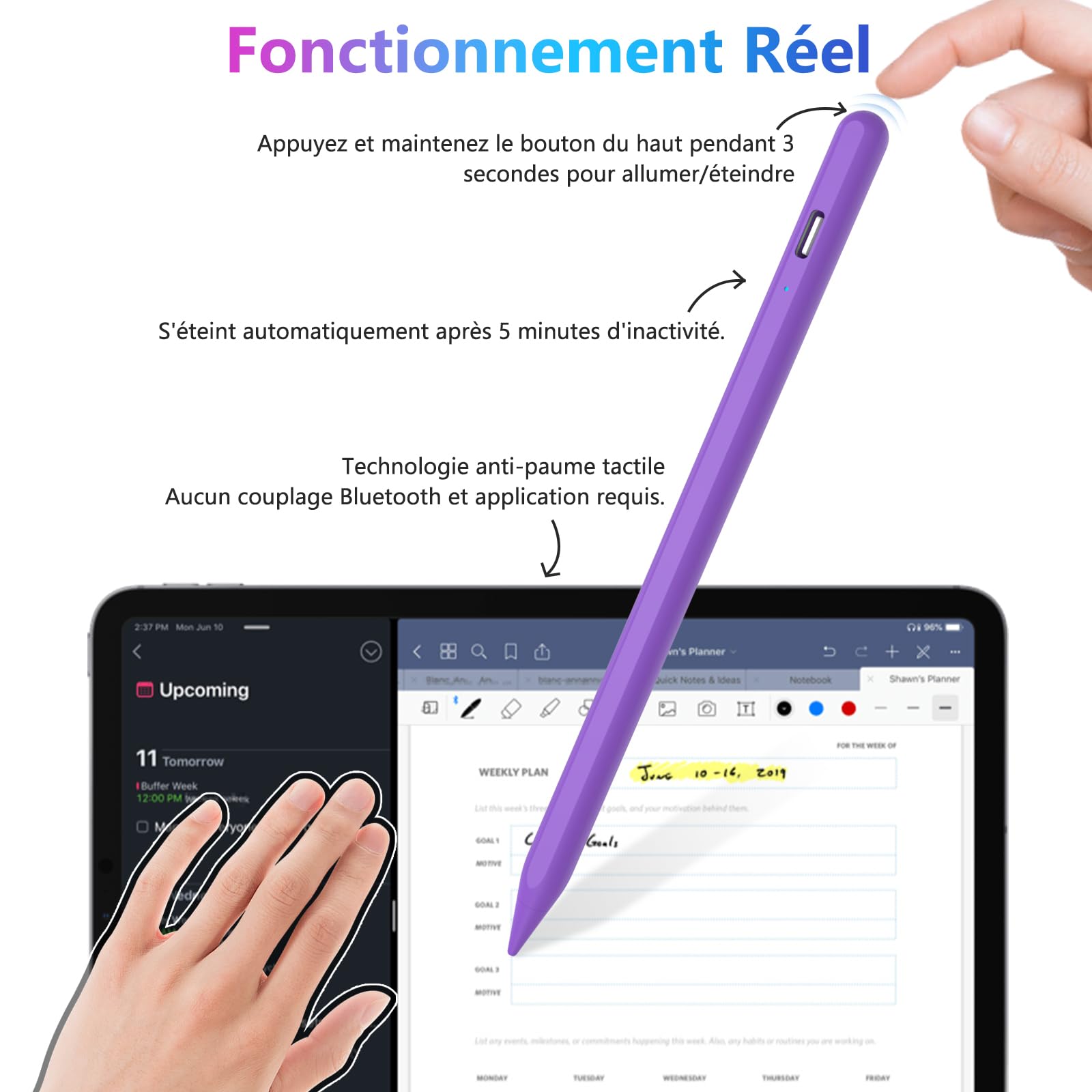 Apple Pencil Alternative for iPad 10th & 11th Gen (2018-2025 Models) - High Precision Stylus with Palm Rejection for iPad 6/7/8/9/10/11, Air 3/4/5/M2/M3, Mini 5/6 - Perfect for Drawing, Note-Taking & Professional Work