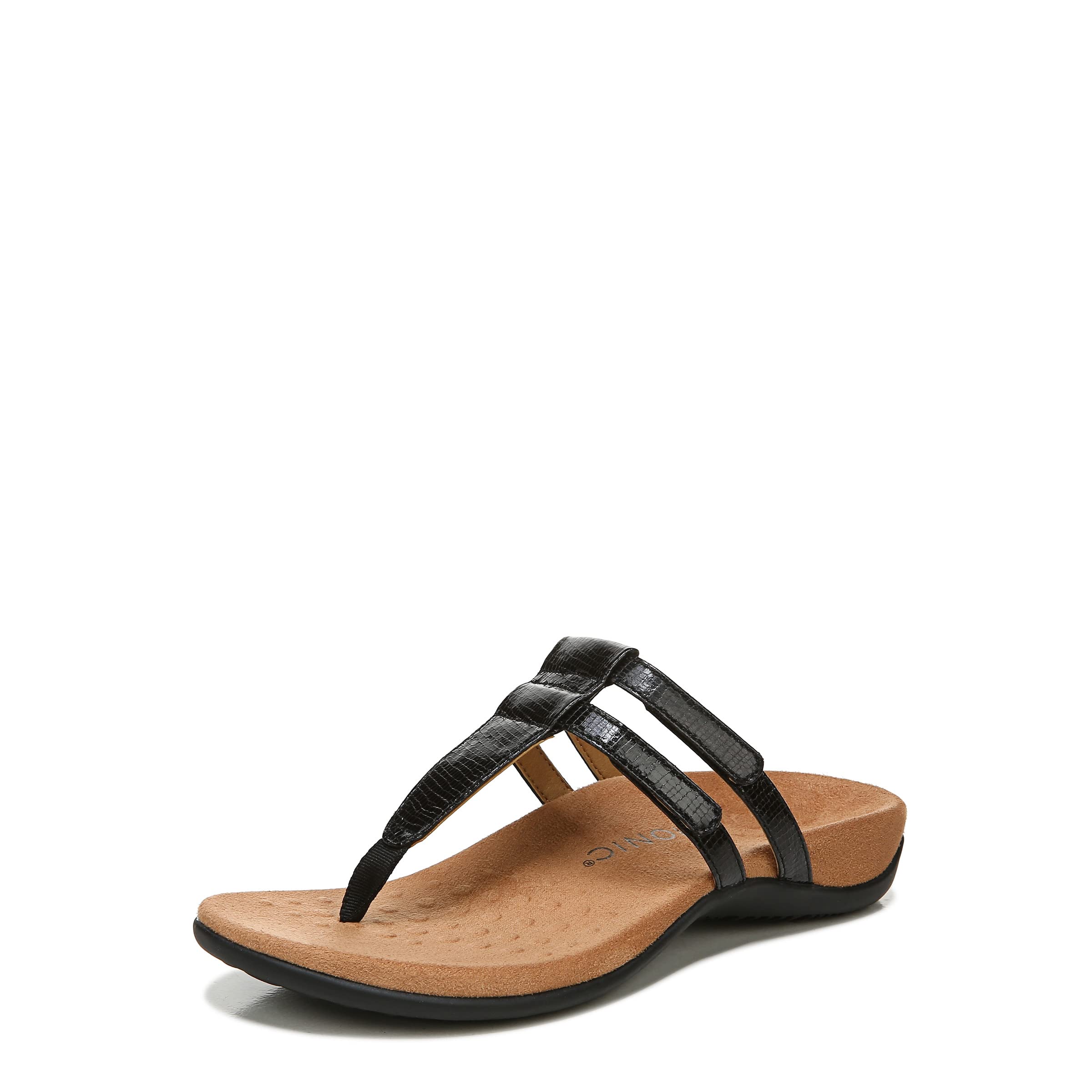 Vionic Elvia Women's Adjustable Orthotic Slip-On Sandals - Arch Support & Comfort for Walking, Travel & Everyday Wear