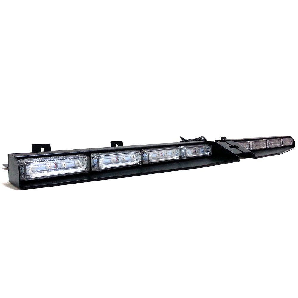 96W LED Strobe Light Bar for Trucks & Cars - Amber/White Emergency Warning Beacon - Dash & Visor Mount - Ideal for Roadside Emergencies & Work Zone Safety