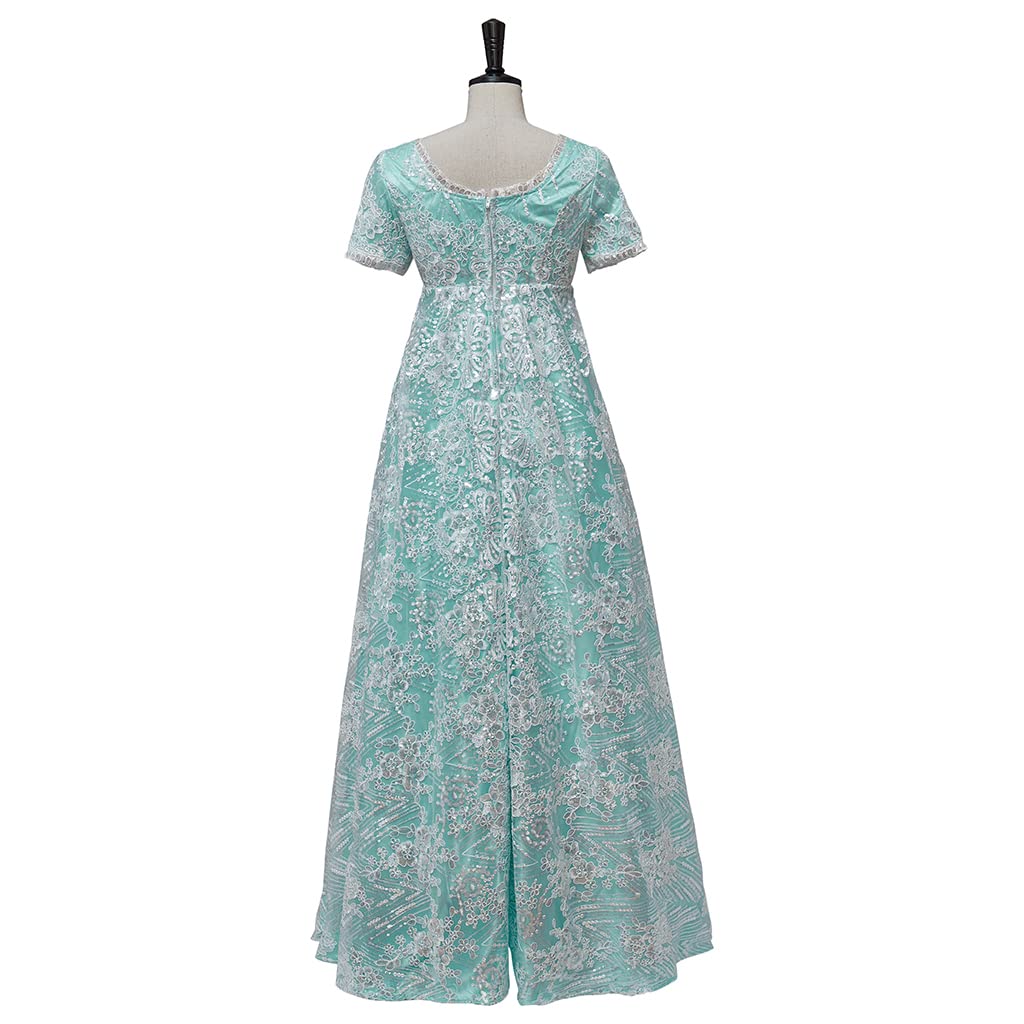 Kate Sharma Cosplay Dress | Regency Style Women's Tea Party Green Gown | Perfect for Bridgerton Themed Events, Historical Reenactments & Costume Parties