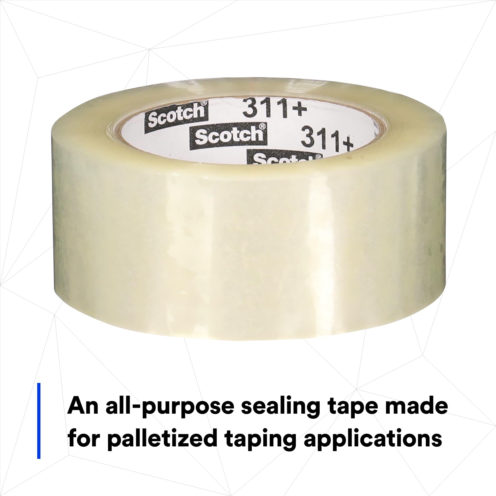 Scotch High Tack Box Sealing Tape 311+ - Heavy Duty Cold Shipping & Freezer Storage Tape, 48mm x 100m, Clear Packing Tape (36 Rolls/Case) - Ideal for Moving Boxes, Warehouse Packaging & Frozen Food Storage
