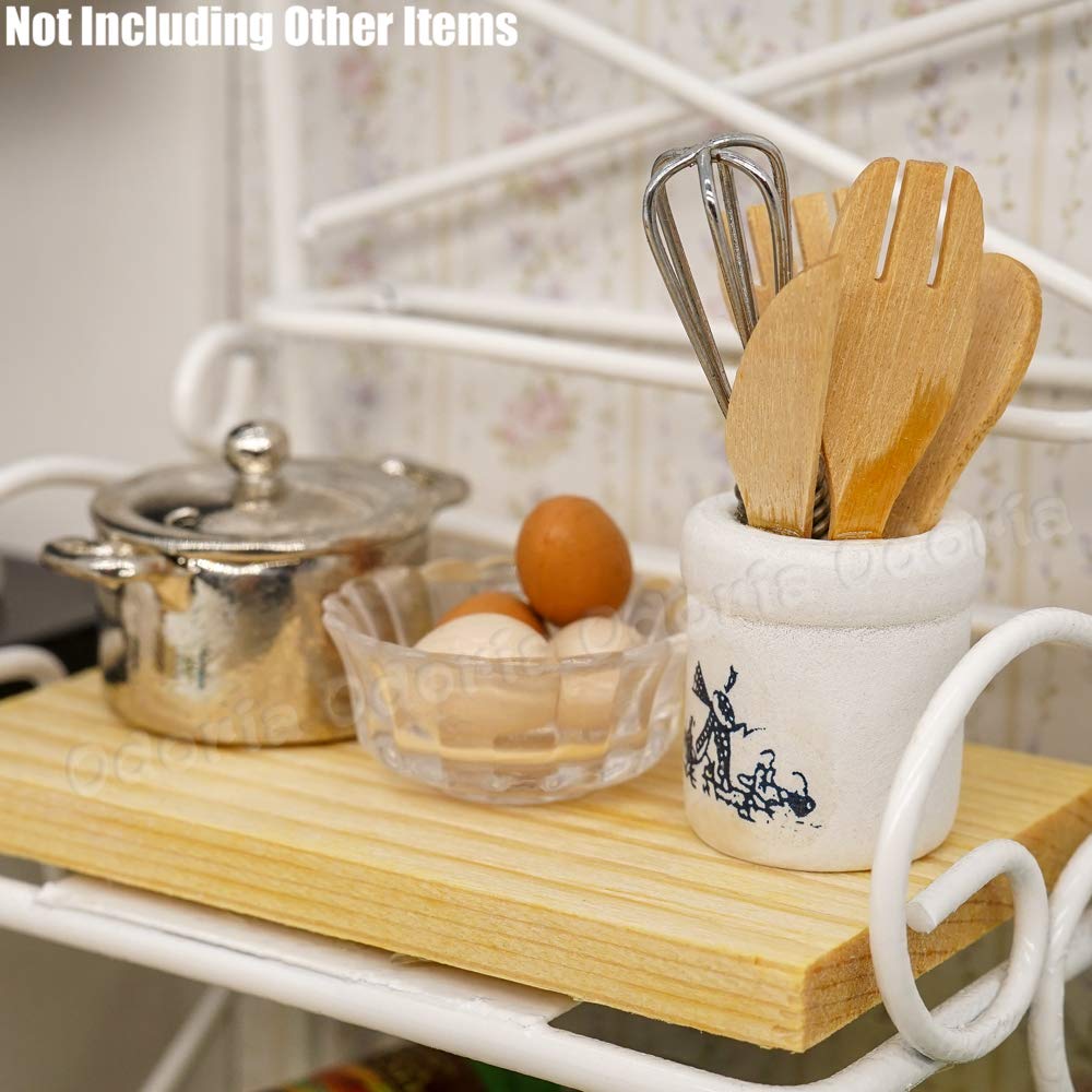 Odoria 1/12 Scale Miniature Bakers Rack - White Dollhouse Kitchen Accessories for Collectors & Model Builders - Perfect for Dollhouse Decor, DIY Projects & Miniature Displays