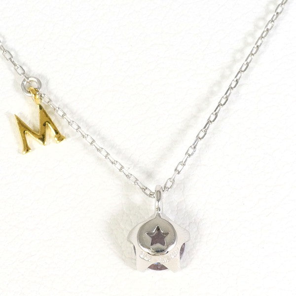 18K Yellow Gold & 10K White Gold Synthetic Stone Necklace - Elegant Fashion Jewelry for Women, Perfect for Parties, Weddings & Special Occasions