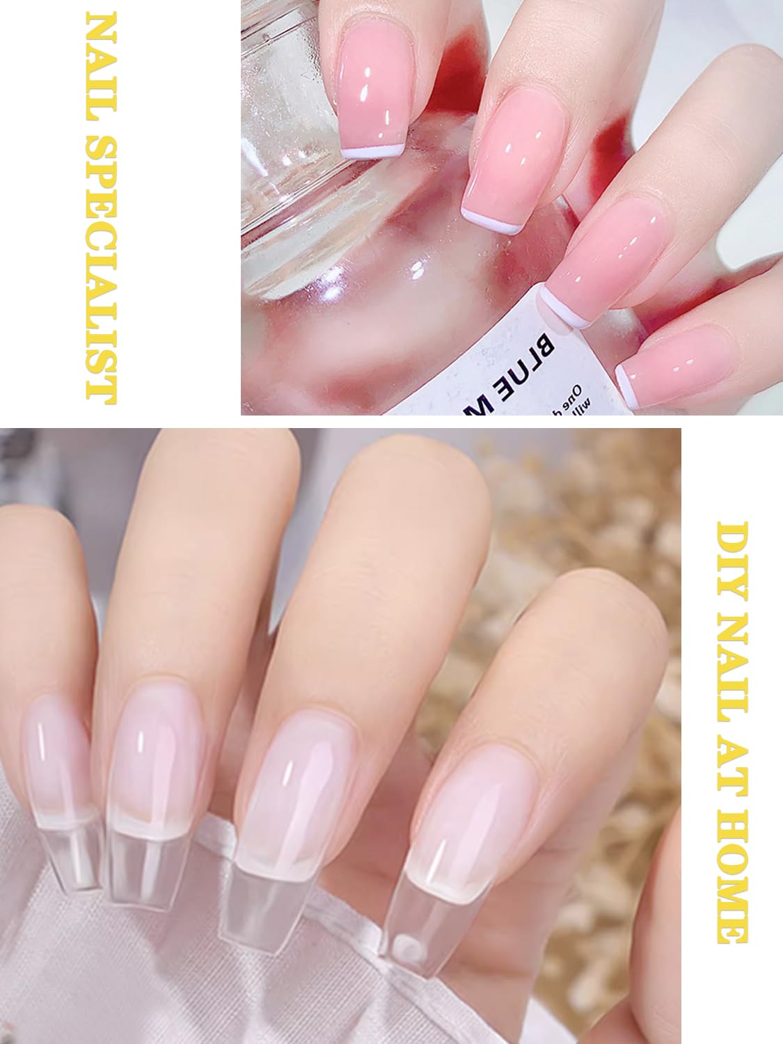 200 PCS Acrylic Nail Forms - Rectangle Nail Extension Guide Stickers for Polygel, Builder Gel & Nail Art | Perfect for Salon Professionals & DIY Manicures at Home