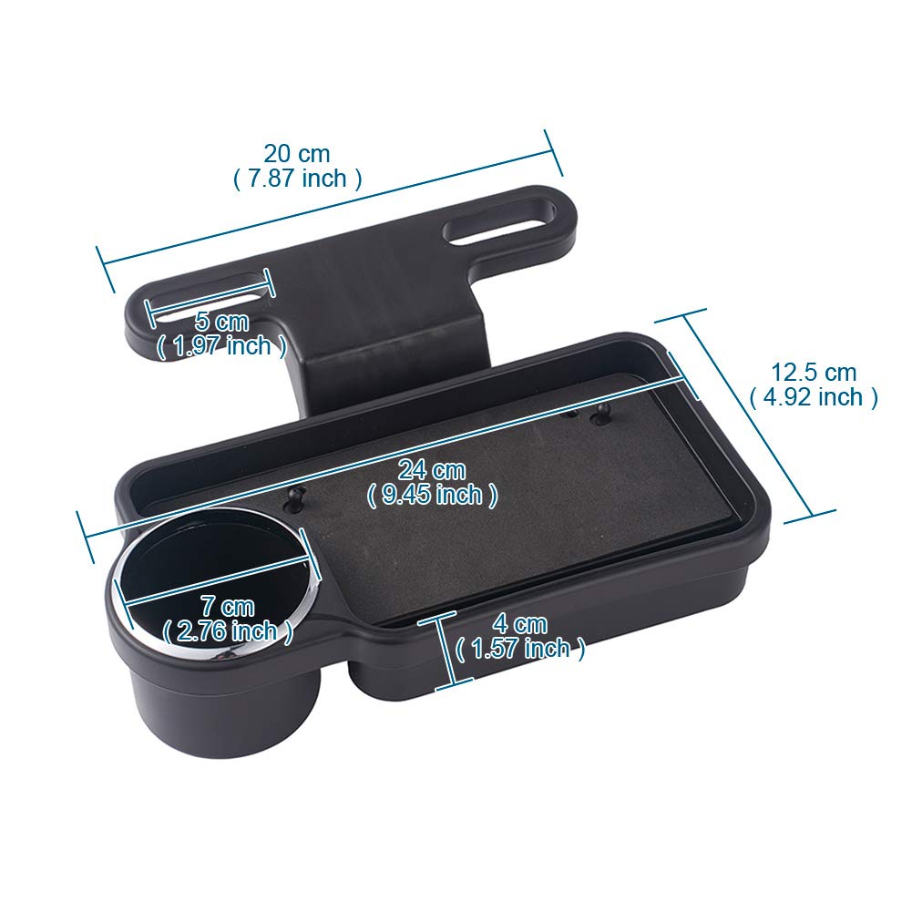 Foldable Car Headrest Cup Holder - Multifunctional Seat Back Organizer with Drink Pocket & Food Tray | Perfect for Road Trips, Commuting & Family Travel