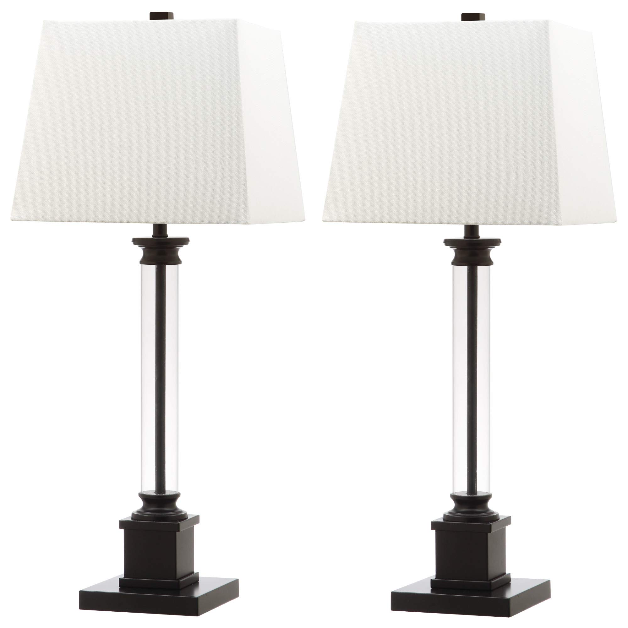 SAFAVIEH Davis Modern Farmhouse Black 31-Inch Table Lamp Set of 2 with LED Bulbs - Perfect for Bedroom, Living Room, Home Office & Nightstand Lighting