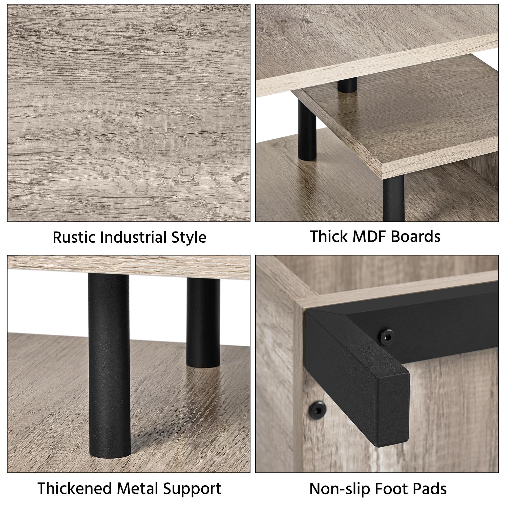 Yaheetech 42 Inch TV Stand for 50 Inch TVs, Small Corner Entertainment Center with Storage - Modern Gray Media Console for Living Room & Bedroom - Perfect for Home Theater Setup and Space-Saving Storage Solutions