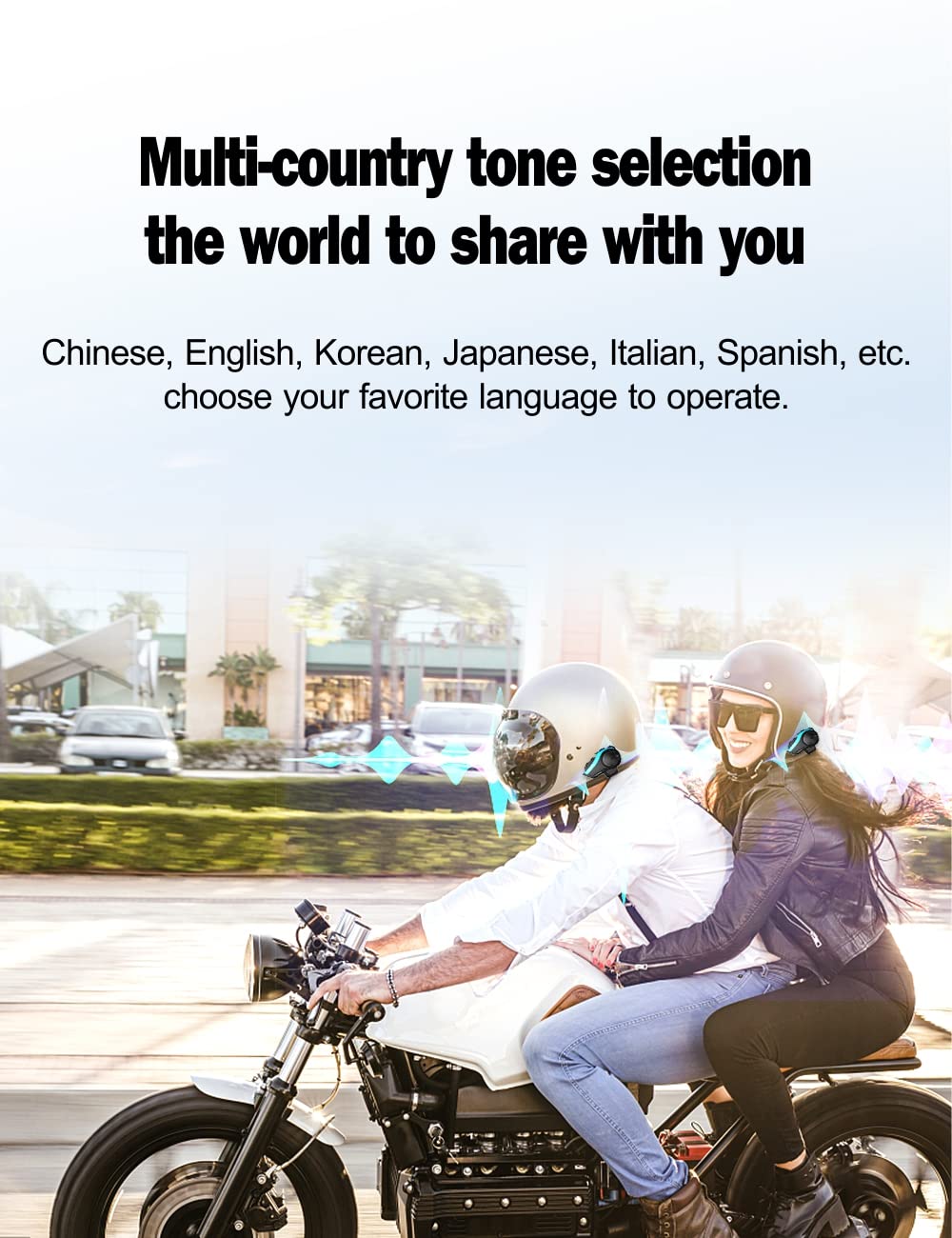 HY-2 Motorcycle Helmet Bluetooth Intercom Kit - DSP/CVC Noise Cancellation Headset for 6 Riders Group Communication, 2000m Range with FM Radio (1 Pack) - Perfect for Group Rides, Touring & Adventure Motorcycling