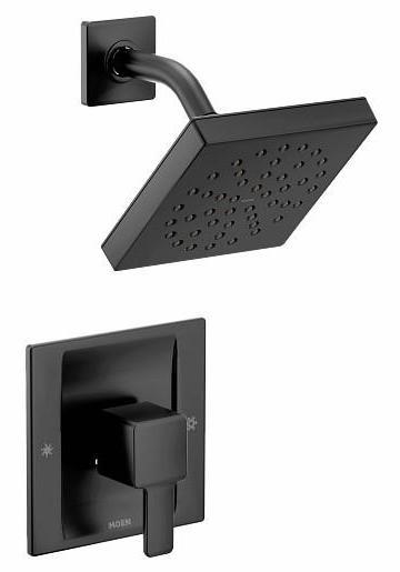 Moen TS2712EPBL 90 Degree Posi-Temp Eco Performance Shower Trim in Matte Black - Water-Saving Bathroom Faucet for Modern Homes & Luxury Hotels
