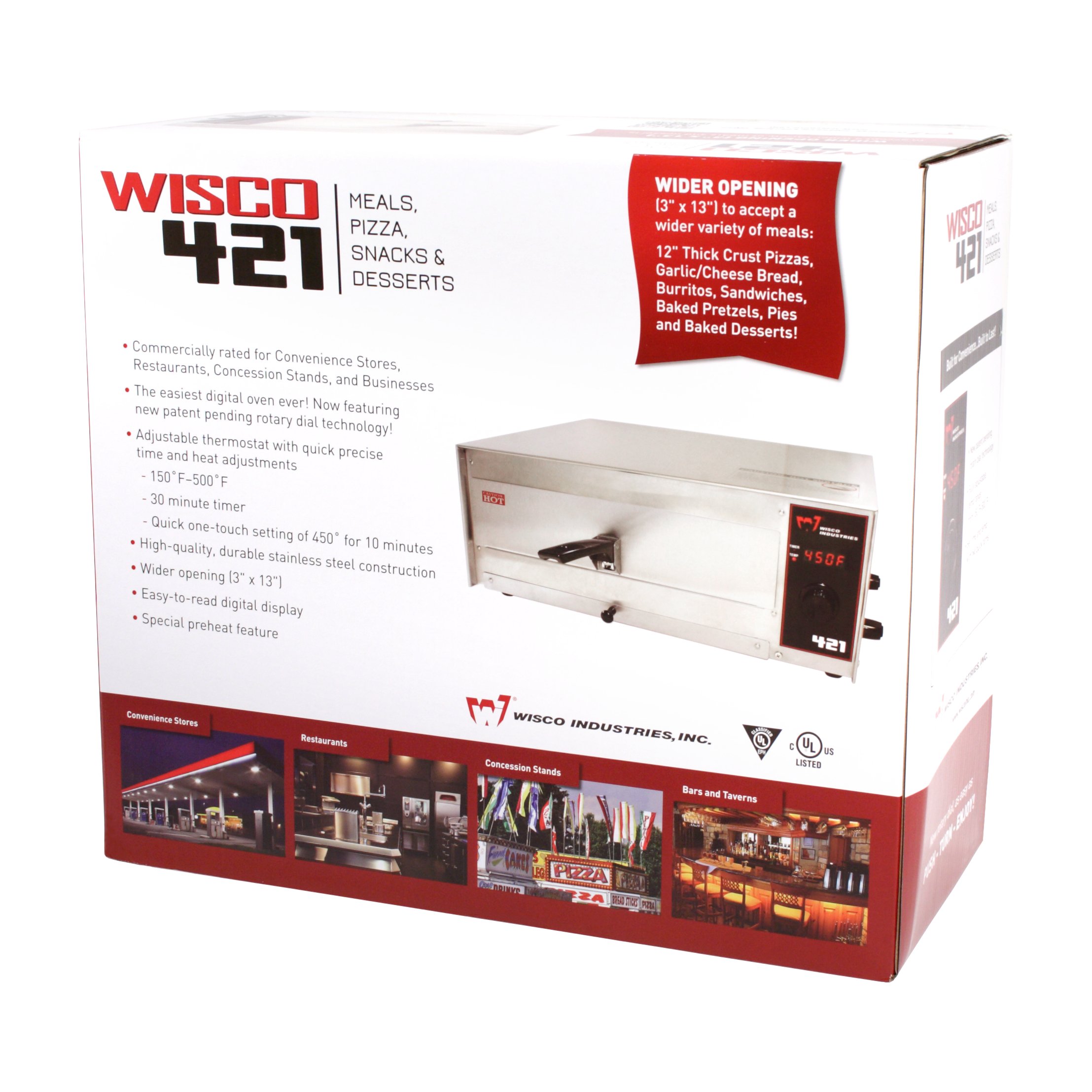 WISCO Industries 421 Commercial Pizza Oven with LED Display - Perfect for Restaurants, Pizzerias & Catering Businesses