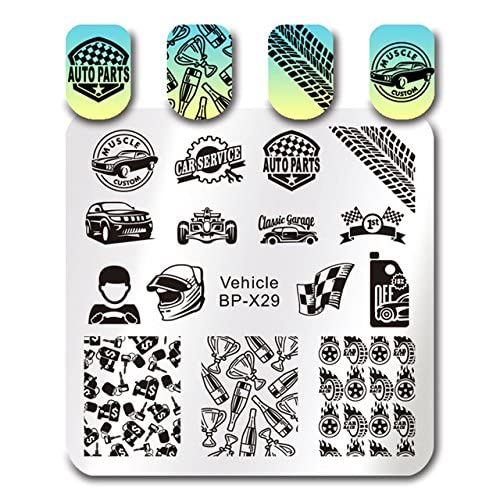STORE99® Daisy Floral Summer Ice Cream Nail Art Stamping Plate - BPX29 for Circus Animal & Leaf Designs | Perfect for DIY Nail Art, Manicures, and Summer Nail Designs