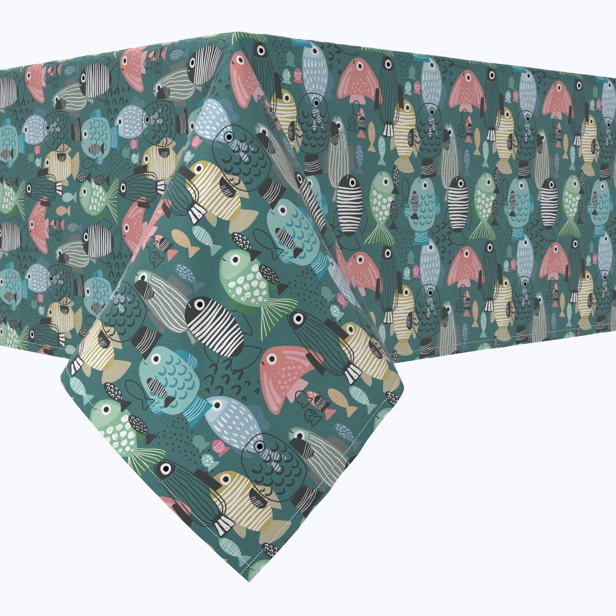 Stylish Abstract Fish Print Tablecloths for Dining & Decor - Waterproof & Washable for Indoor & Outdoor Use