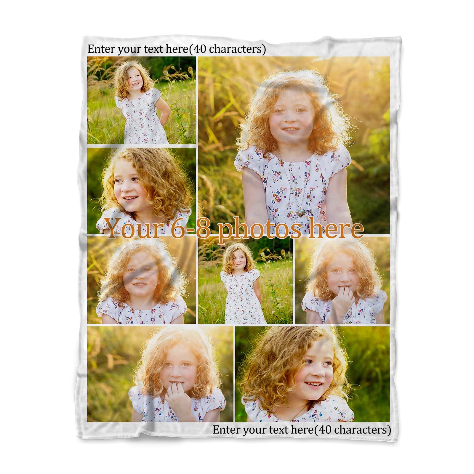 Custom Photo Baby Blanket - Personalized 1-8 Picture Collage Blanket for Newborns & Infants | Ultra Soft Swaddling Throw Blanket for Boys & Girls | Perfect Baby Shower Gift & Birthday Present | Ideal for Nursery, Travel & Family Keepsakes