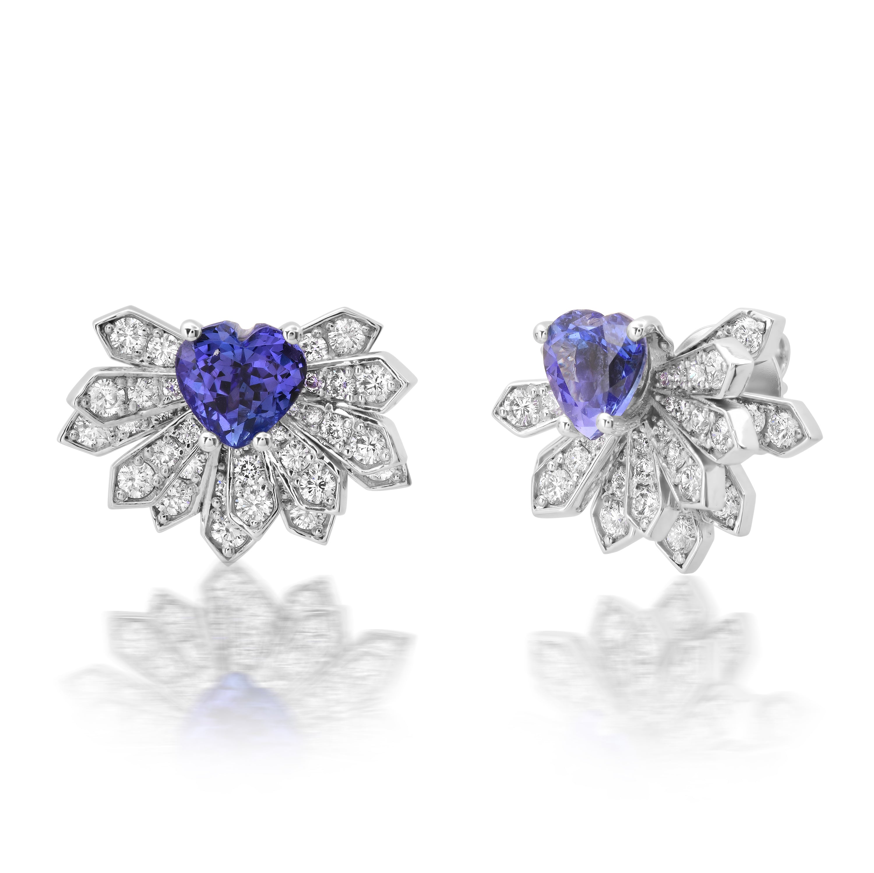 Blue Sapphire Feather Earrings for Women – Elegant Dangle Jewelry for Parties, Weddings & Special Occasions