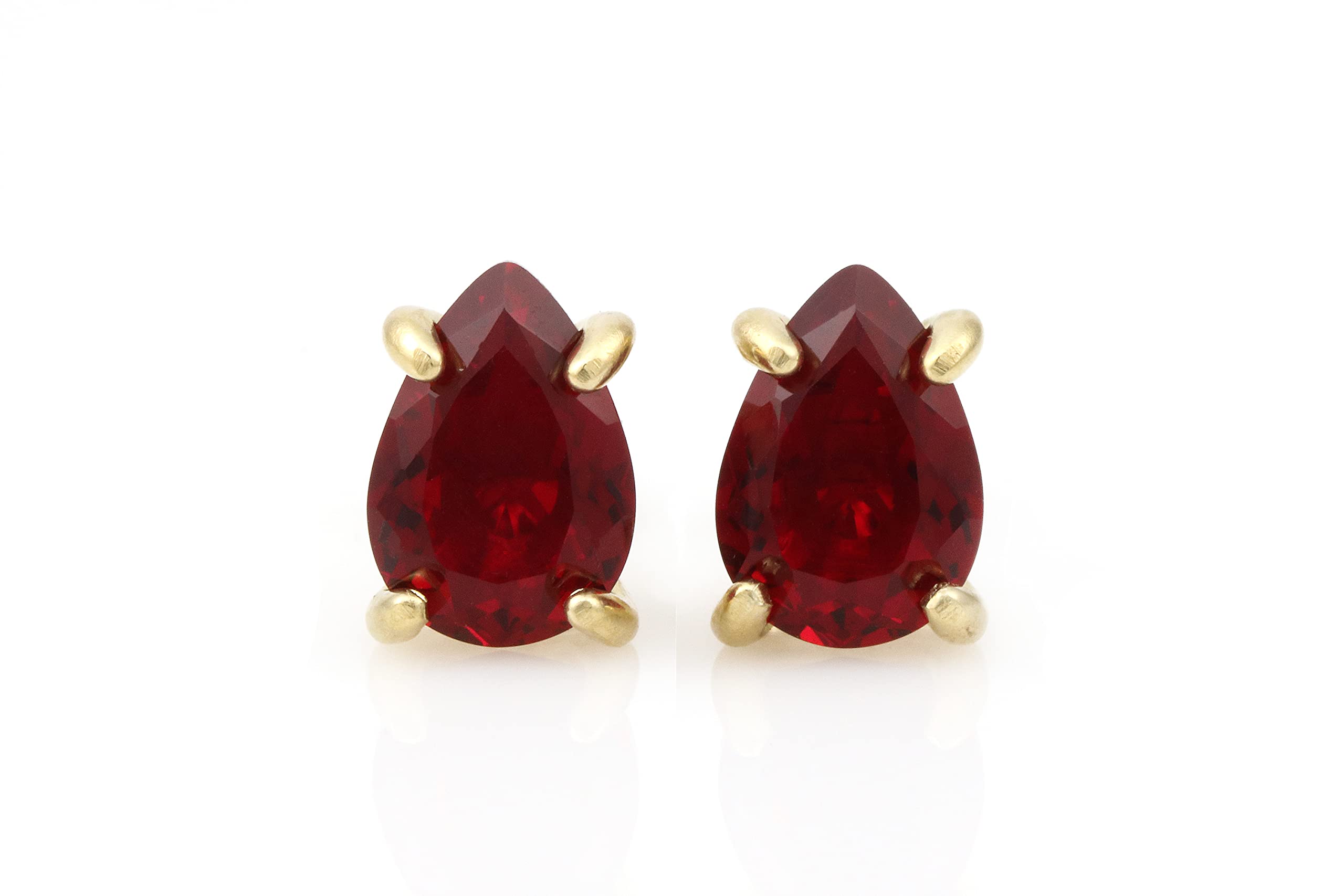 Red Garnet Stud Earrings for Women - January Birthstone Jewelry | Handmade Pear Gemstone Earrings | Dainty Everyday Jewelry Gift with Signature Box | Perfect for Birthdays, Anniversaries & Special Occasions