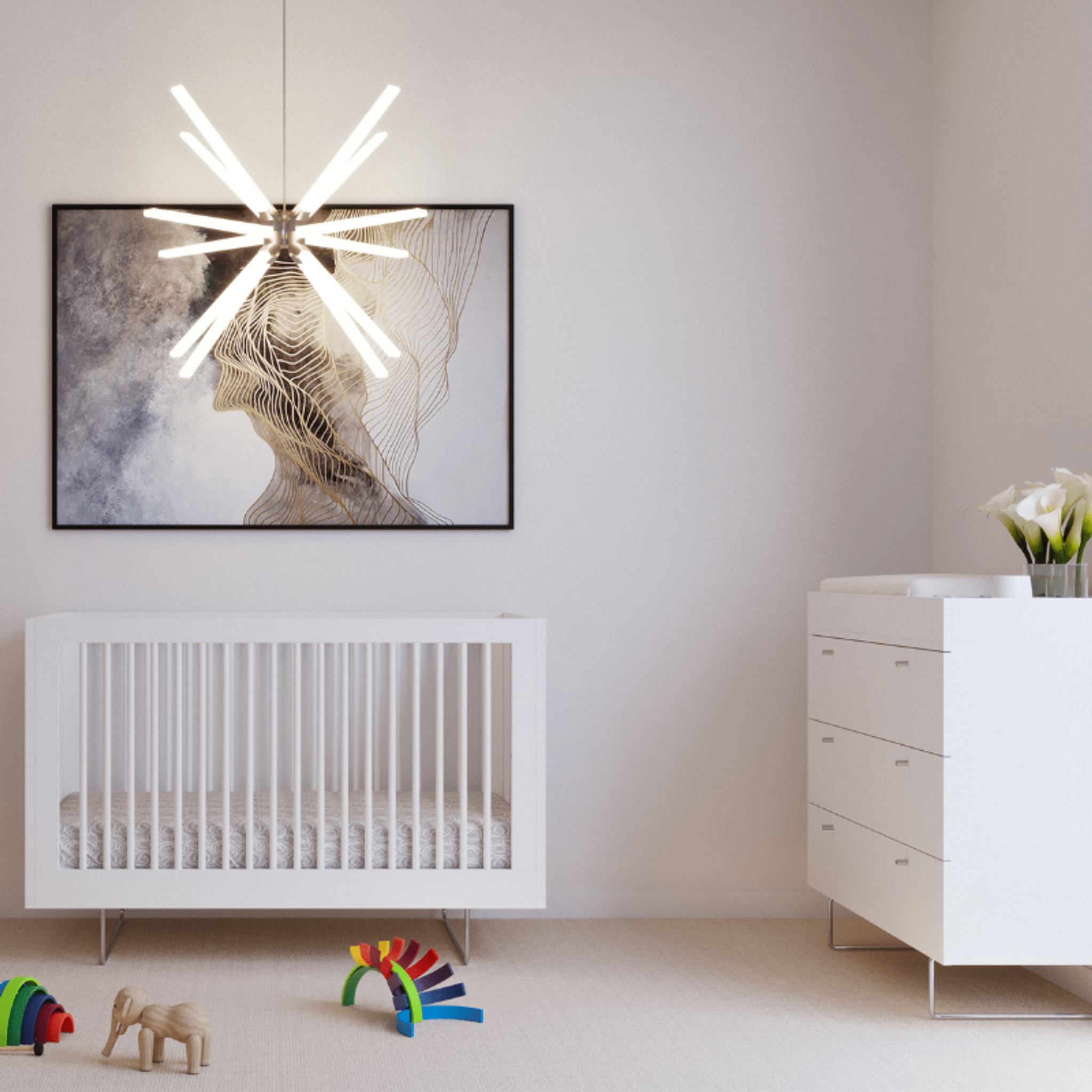 Spot On Square Alto Crib - Modern Baby Crib with Adjustable Height, Convertible to Toddler Bed | Perfect for Nursery, Daycare & Small Spaces