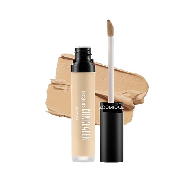 ZOOMIQUE Full Coverage Liquid Concealer - Lightweight, Blendable, Sand Sable Shade (6g, Pack of 2) | Perfect for Dark Circles, Blemishes & Contouring | Buy 1 Get 1 Free | Face Makeup Essential for Flawless Coverage