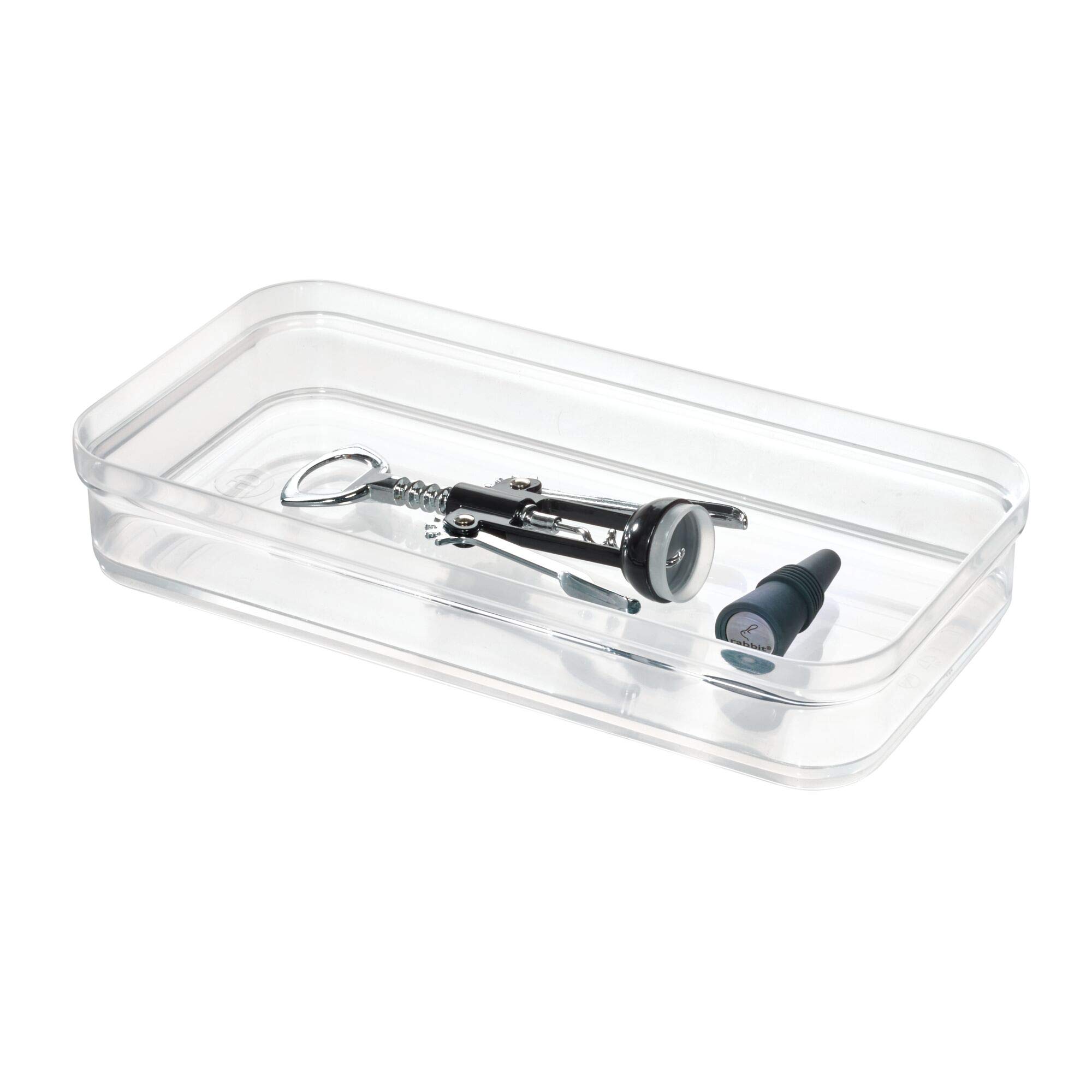 iDesign Clear Plastic Drawer Organizer - Stackable Kitchen & Bathroom Storage Bins for Utensils, Makeup, Office Supplies - Perfect for Home Organization & Decluttering