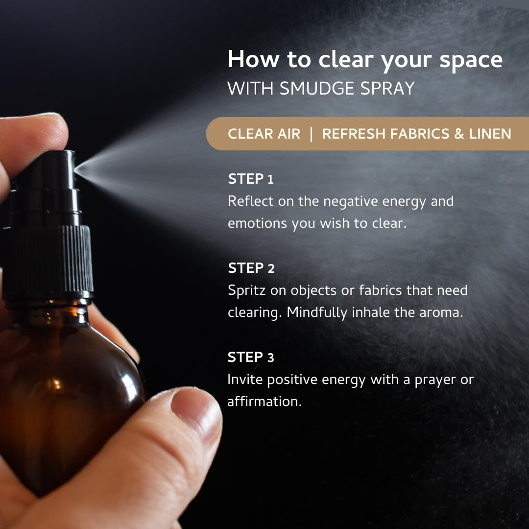 **Palo Santo Smudge Spray - Natural Protection & Energy Clearing Mist (0.33 oz) | Smoke-Free, Non-Toxic Alternative to Incense | Perfect for Home Cleansing, Meditation & Spiritual Rituals**