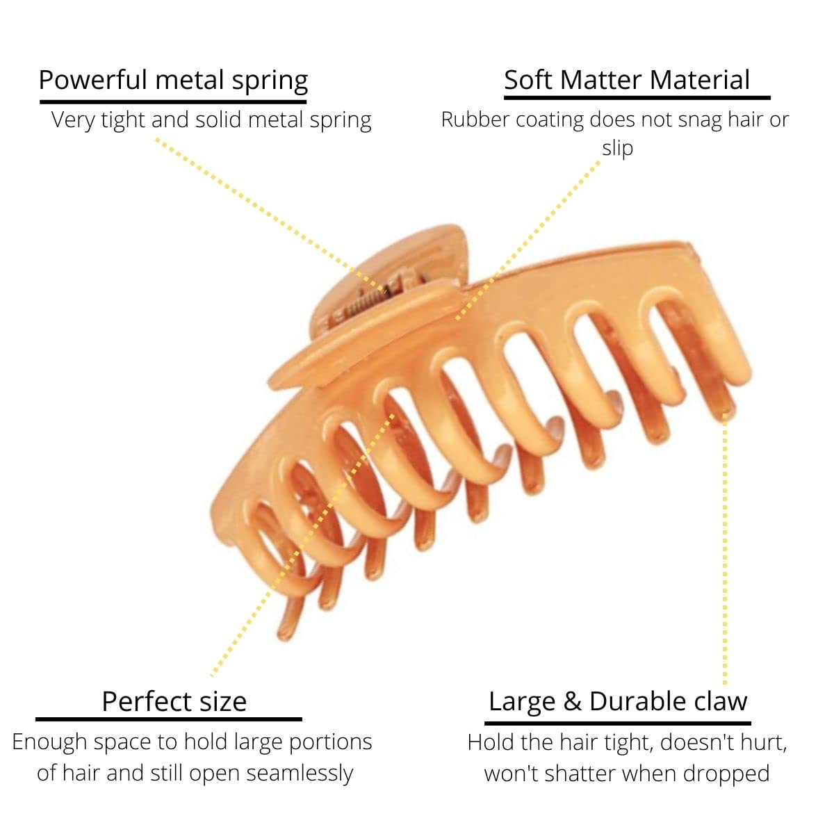 Excelis Hair Clips for Women - 3 Pack Orange Hairpins for Fine, Thick & Curly Hair - Perfect for School, Work & Special Occasions