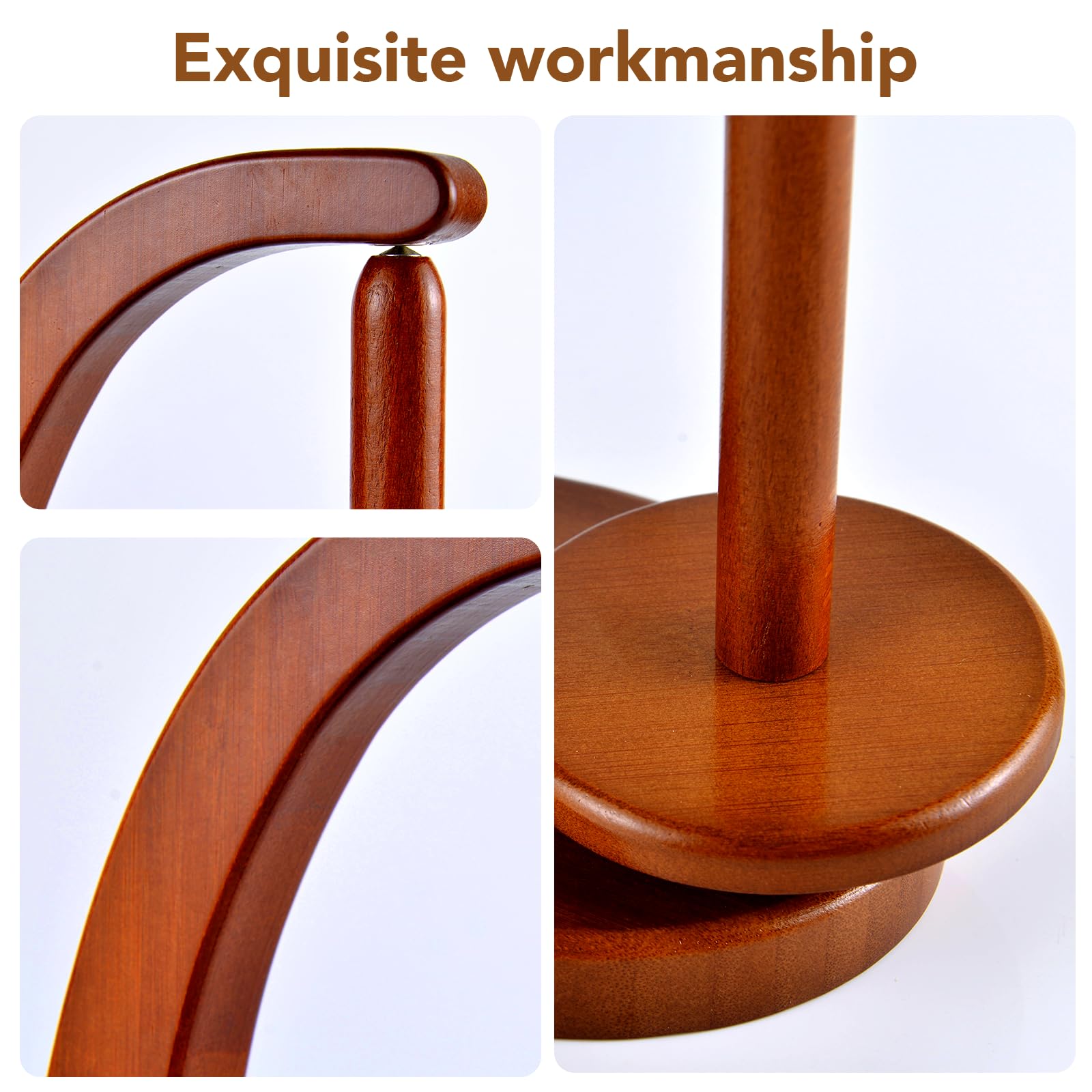Premium ULOI Crochet Yarn Holder with Magnetic Storage Attachment - Wooden Knitting Accessories Organizer for Crocheting Projects (Mahogany Finish) | Perfect for Home Crafting, DIY Yarn Storage & Gift for Knitters