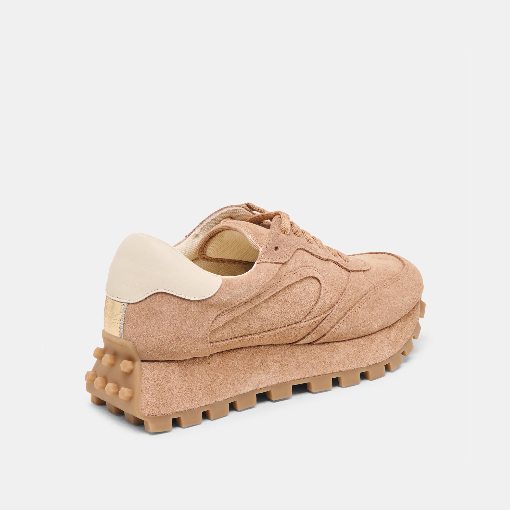 TRICIA Women's Suede Sneakers in Toffee Brown - Comfortable Casual Shoes for Walking, Running & Everyday Wear