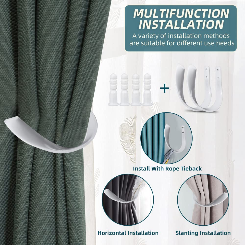 Elegant Aluminum Alloy Curtain Holdbacks - Set of 2, Decorative Drapery Hooks for Windows, Perfect for Home, Office & Bedroom Decor - Enhance Your Interior Design with Stylish Window Treatments