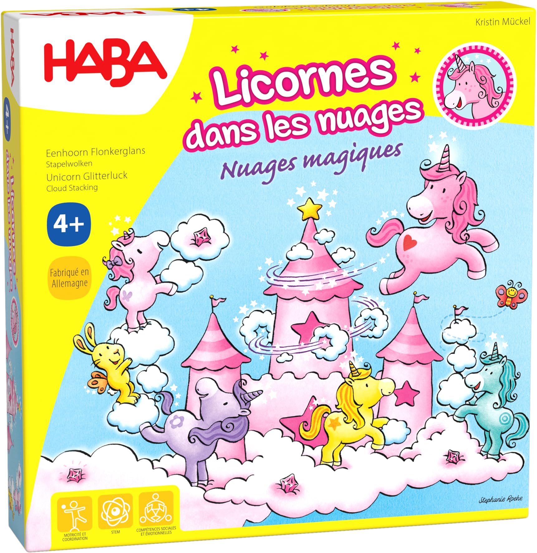 HABA - Unicorns in the Clouds - Magical Clouds - Cooperative Board Game for Kids - Fun Family Game for Unicorn Lovers - Ages 4 and Up - 304540 - Perfect for Birthday Gifts, Family Game Nights, and Preschool Learning Activities