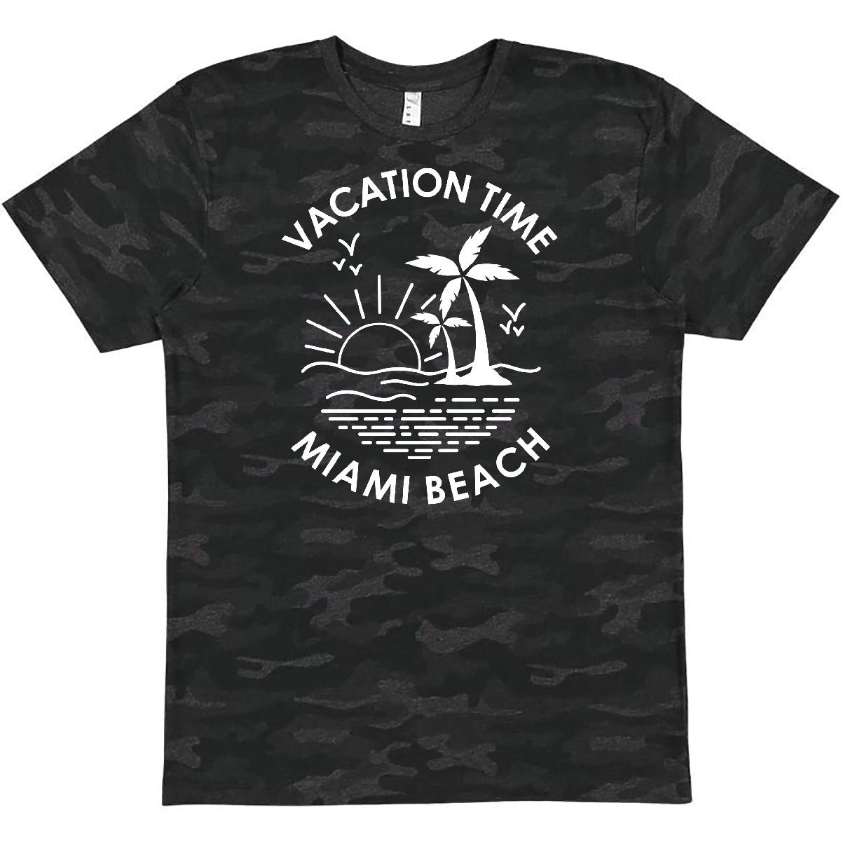 Inktastic Vacation Time in Miami Beach Graphic T-Shirt - Comfortable & Stylish Tee for Beach Trips, Travel & Casual Wear