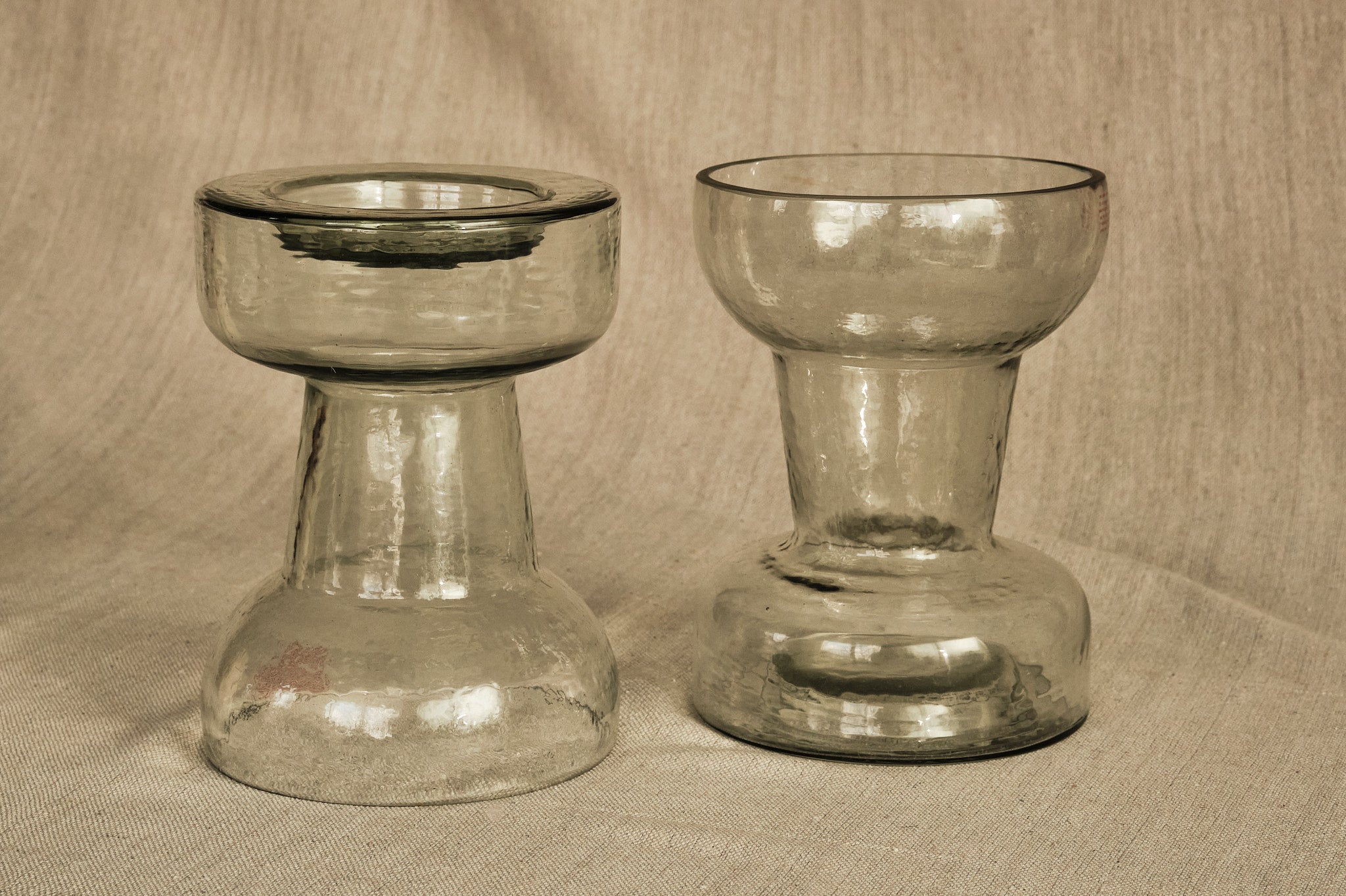 Handmade Hammered Glass Candle Holder and Vase - Decorative Home Decor for Wedding, Dining Table, Centerpiece, and Romantic Ambiance