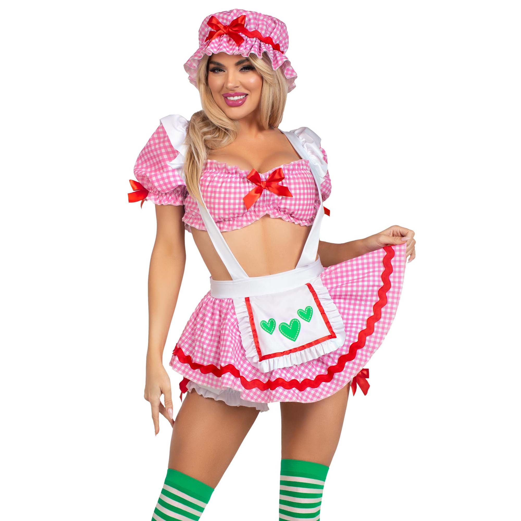 Sexy Pink Berry Babe Costume for Women - Crop Top & Skirt Set - Perfect for Halloween, Cosplay, and Themed Parties