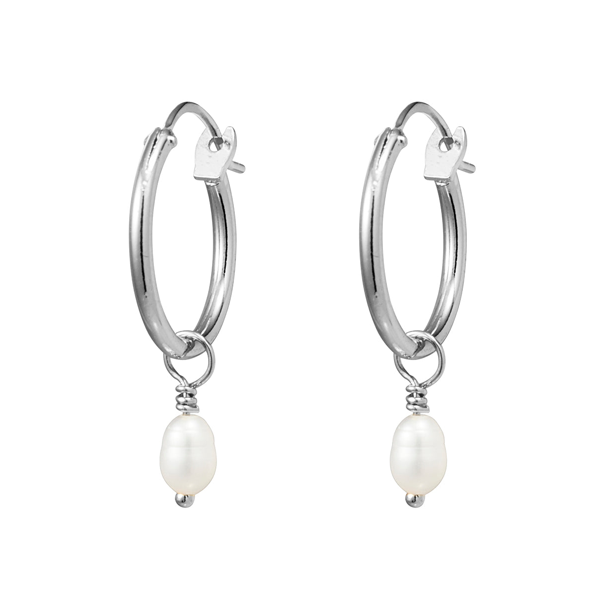 Elegant Pearl Hoop Earrings for Women - 14K Gold Plated Dainty Pearl Stud Earrings - Perfect for Weddings, Parties & Everyday Wear