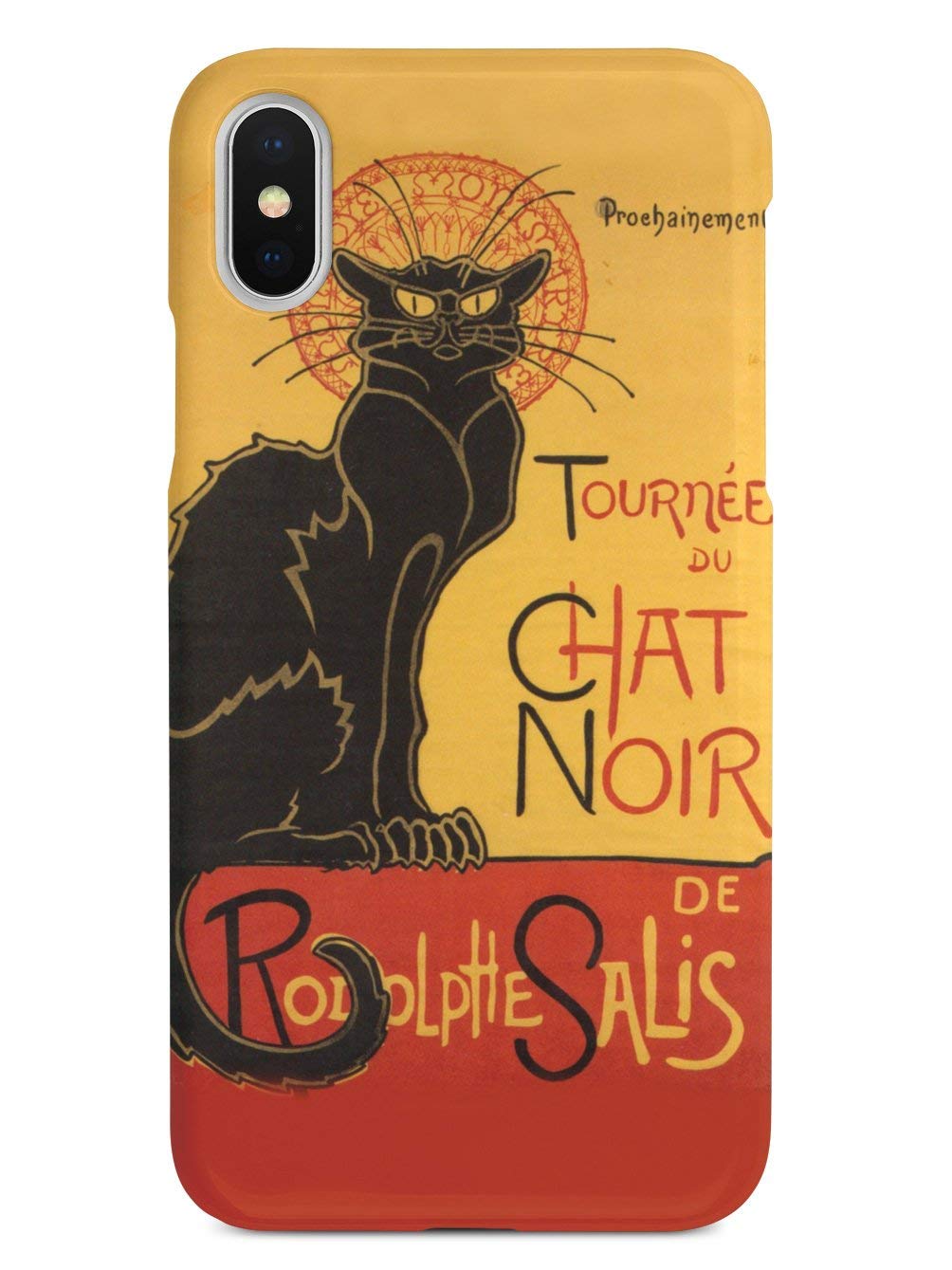 Inspired Cases - Premium 3D Textured Protective Phone Case Compatible with Apple iPhone X/Xs - Le Chat Noir Design - Perfect for Everyday Use, Travel & Gift Giving