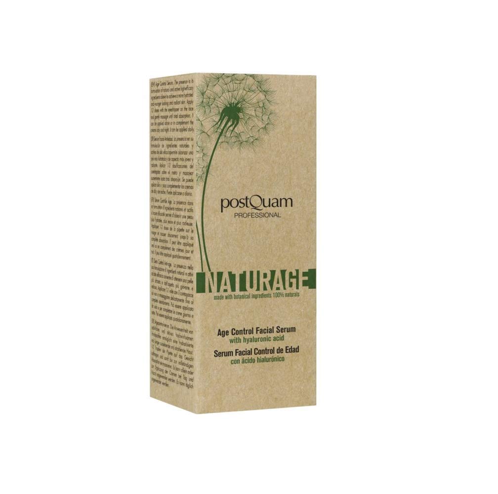 Postquam Professional Naturage Anti-Aging Serum 30ml with Hyaluronic Acid - Hydrating & Soothing Face Serum for Wrinkles & Fine Lines - Daily Skincare with Natural Ingredients - Perfect for Mature, Dry & Sensitive Skin - Achieve Smoother, Youthful Glow at Home or On-The-Go