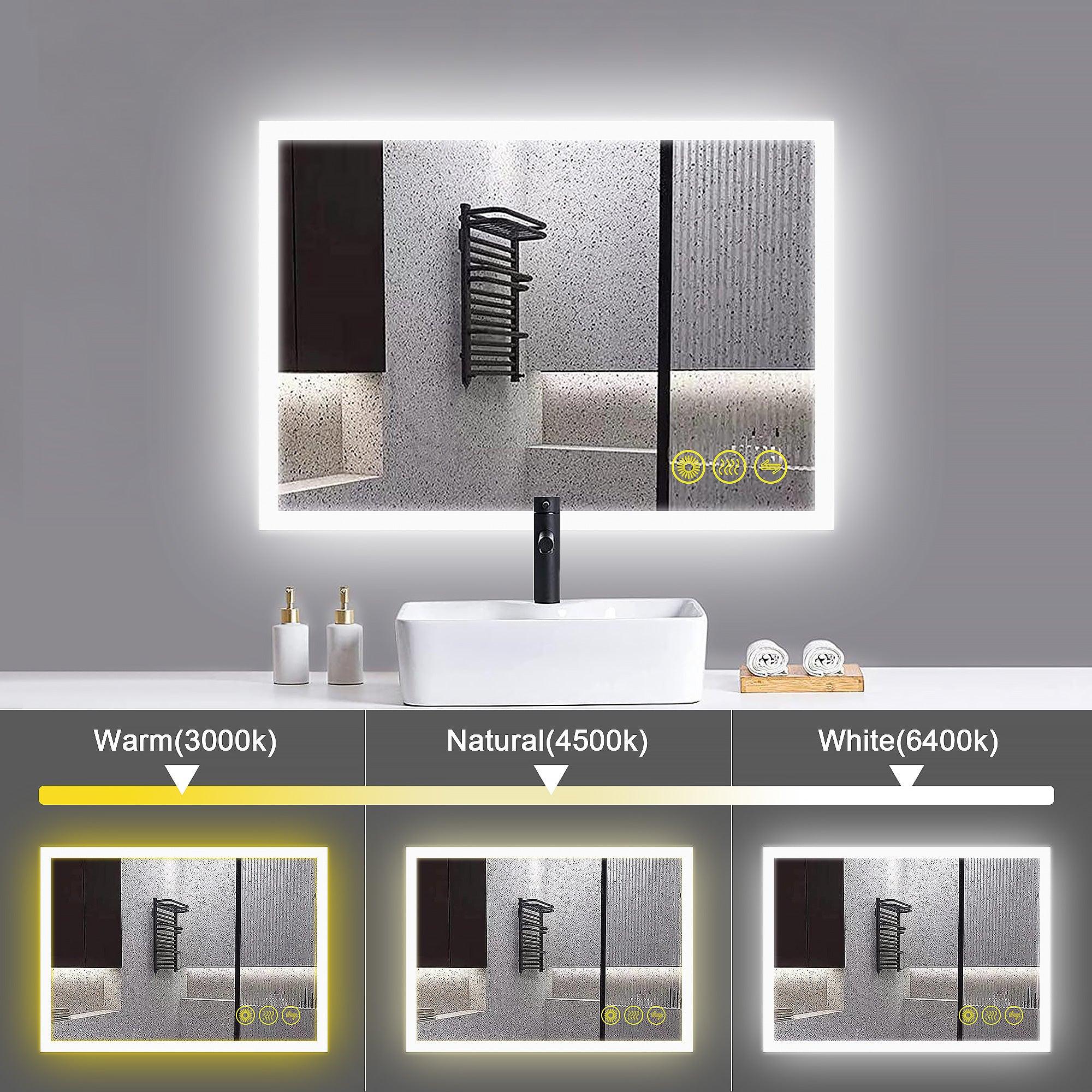 SmartGlow Dimmable LED Frameless Anti-Fog Bathroom Vanity Mirror with Touch Control - Perfect for Makeup, Shaving & Home Decor