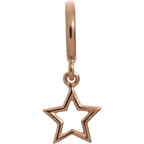 Sterling Silver Rose Gold Plated Star Dangle Charm Pendant 63204 - Perfect for Necklaces, Bracelets & Jewelry Making | Gift for Her, Birthday, Anniversary